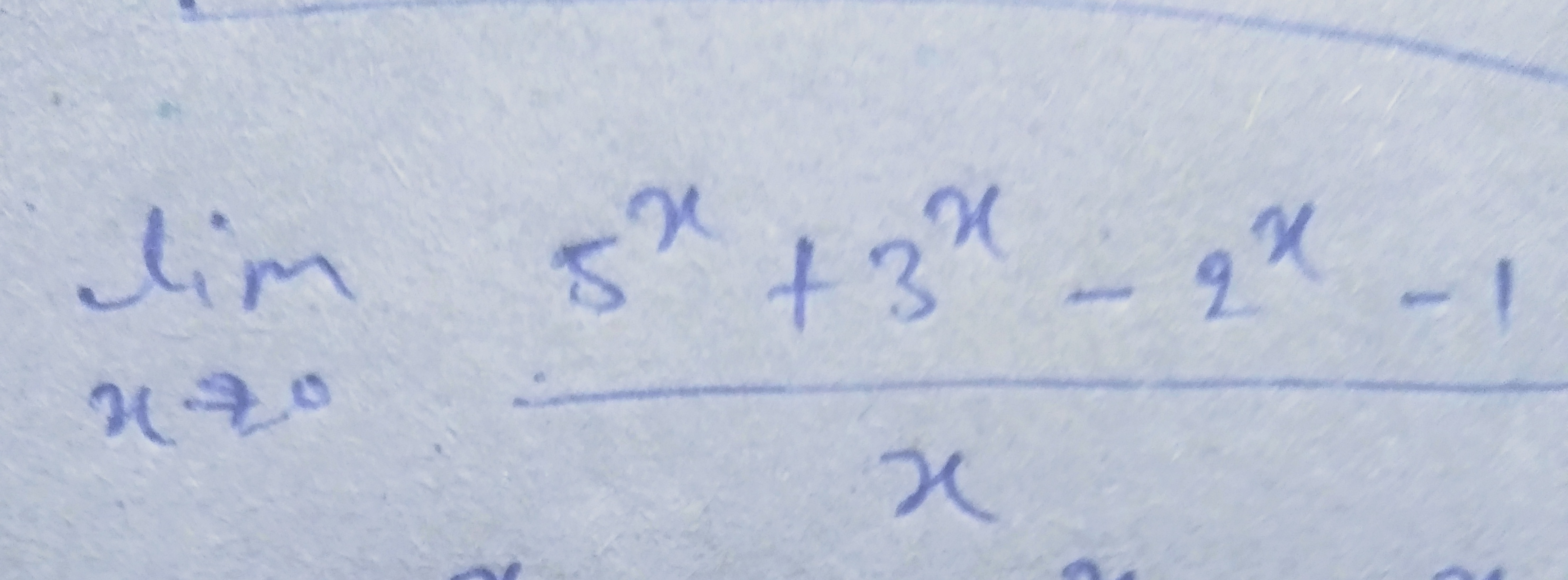 limx→0​x5x+3x−2x−1​