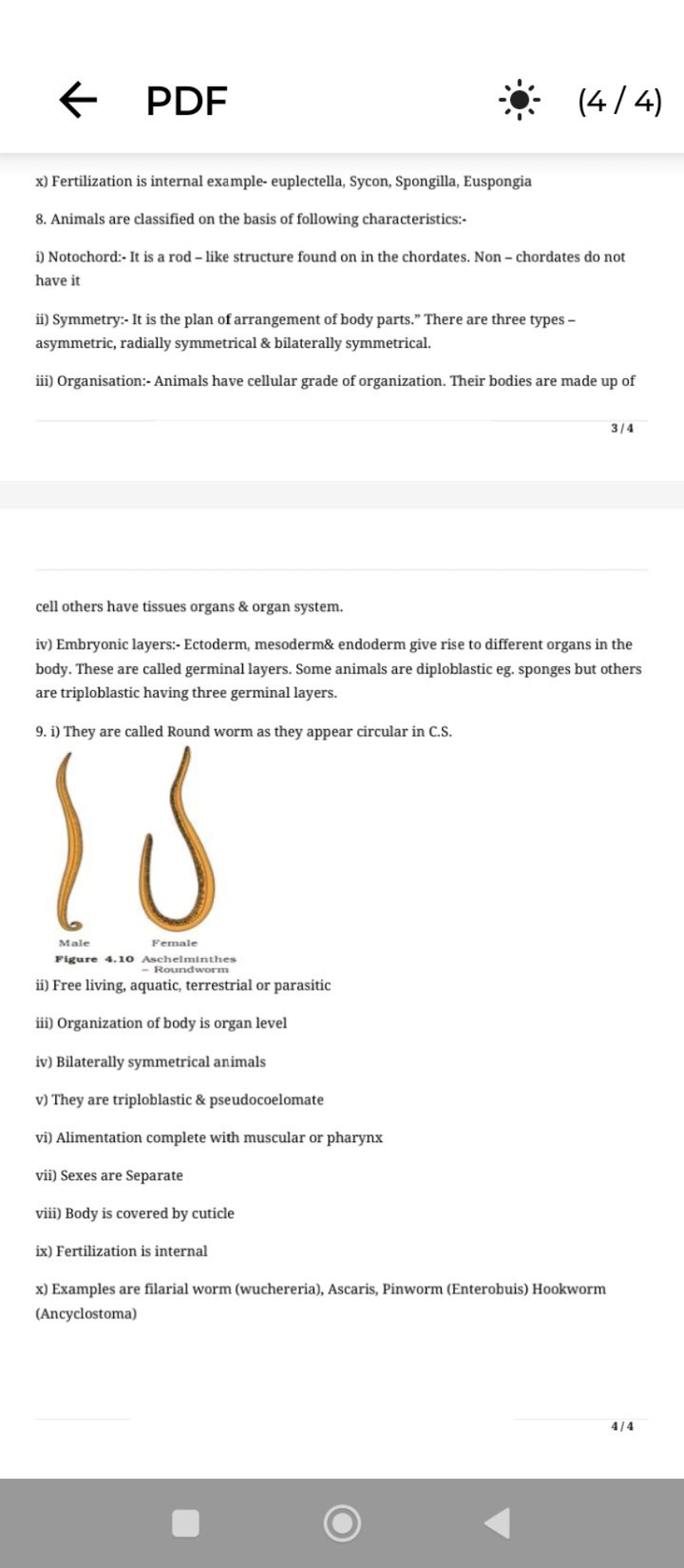 ←PDF
:-: (4/4)
x) Fertilization is internal example- euplectella, Syco