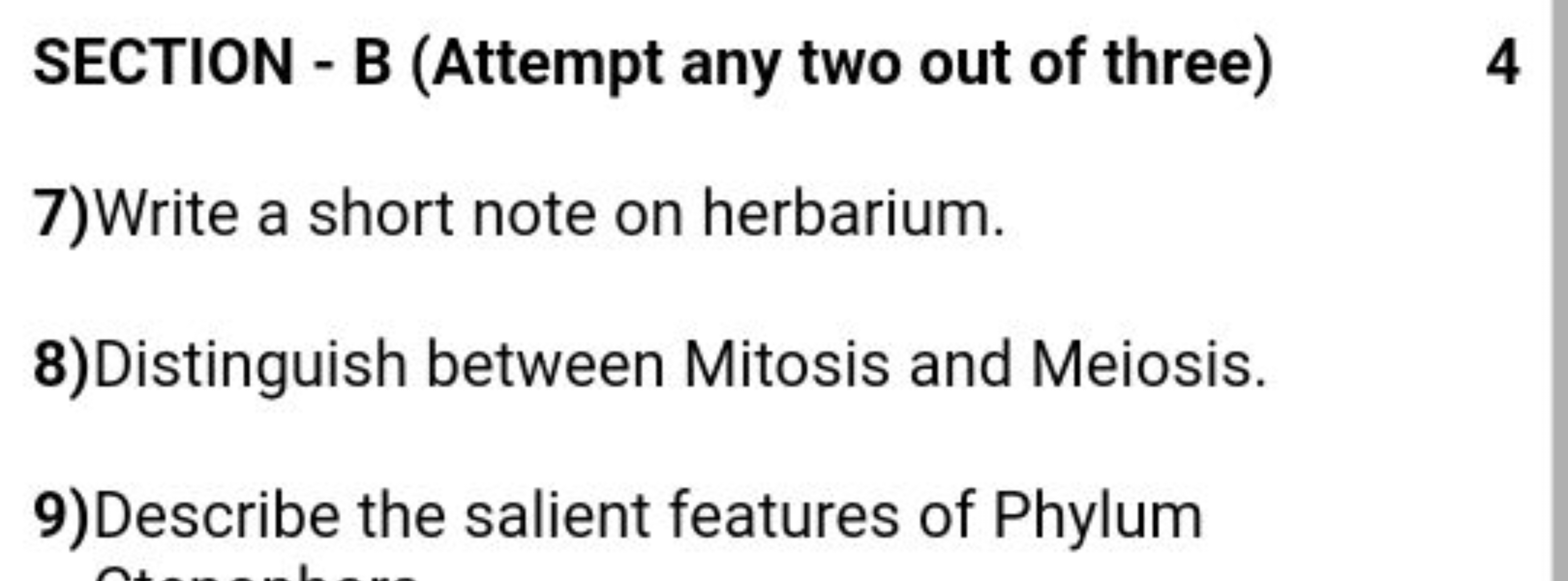 SECTION - B (Attempt any two out of three)
4
7) Write a short note on 