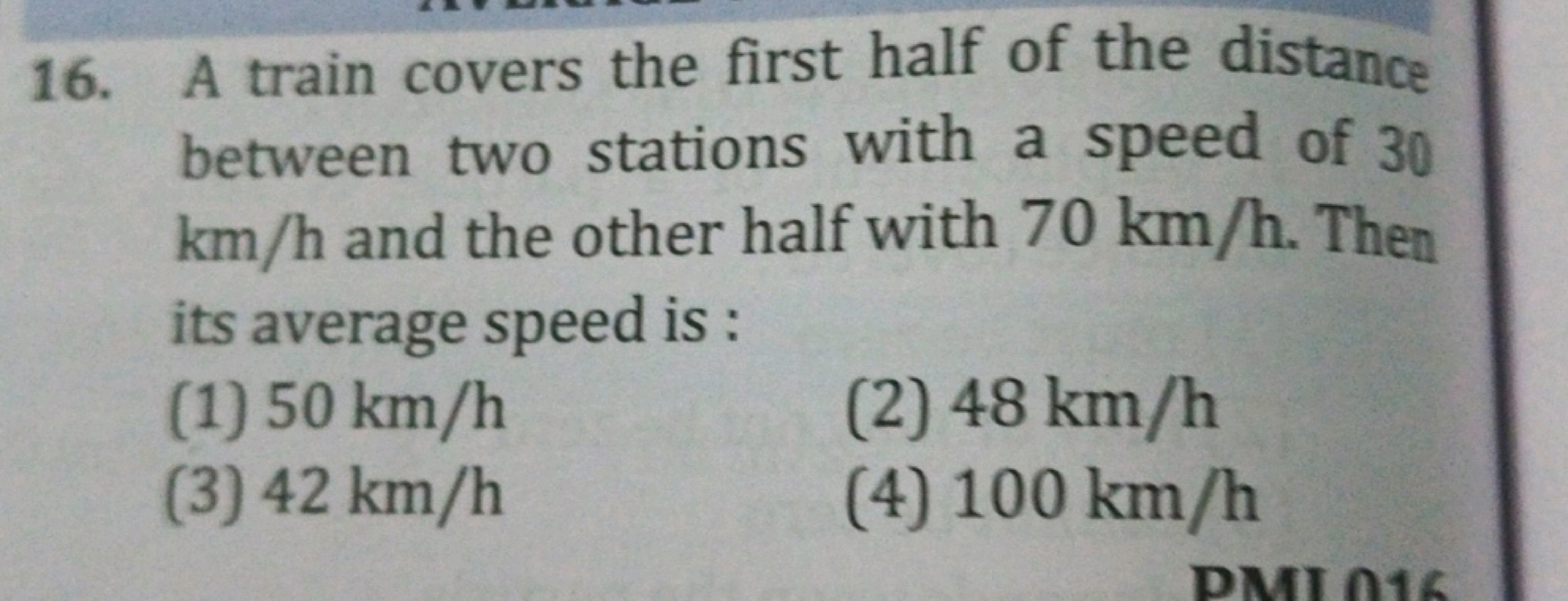 16. A train covers the first half of the distance between two stations