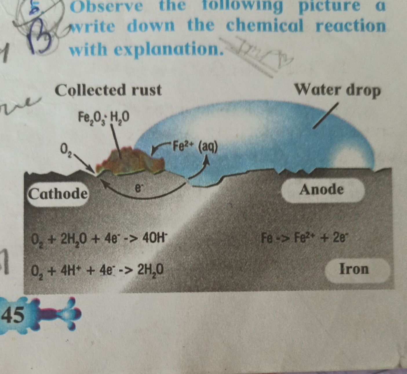 5.) Observe the ronlowing picture a (3) avrite down the chemical react