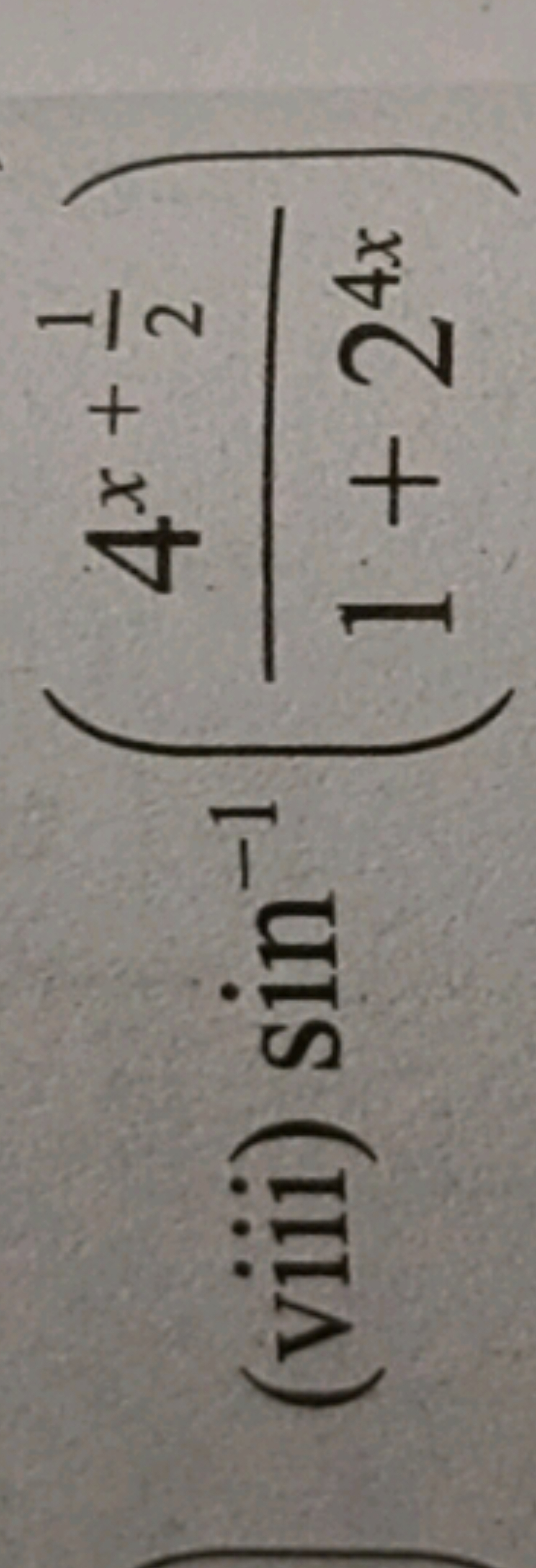 (viii) sin−1(1+24x4x+21​​)