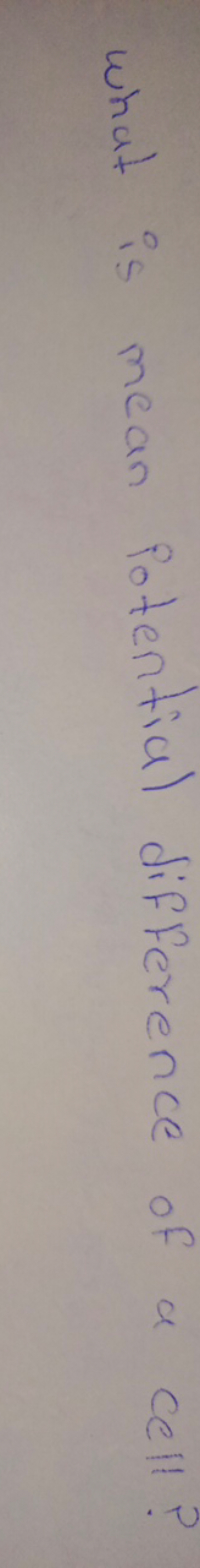 what is mean Potential difference of a cell?