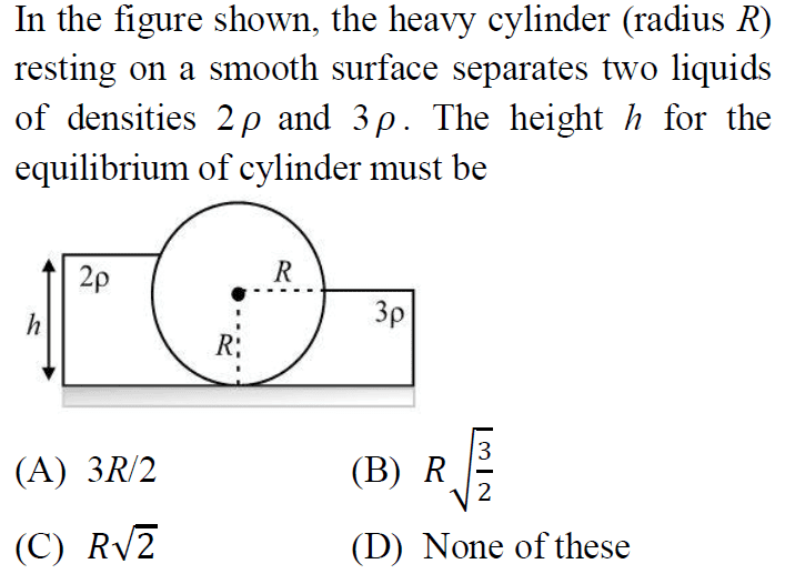 In the figure shown, the heavy cylinder (radius R ) resting on a smoot