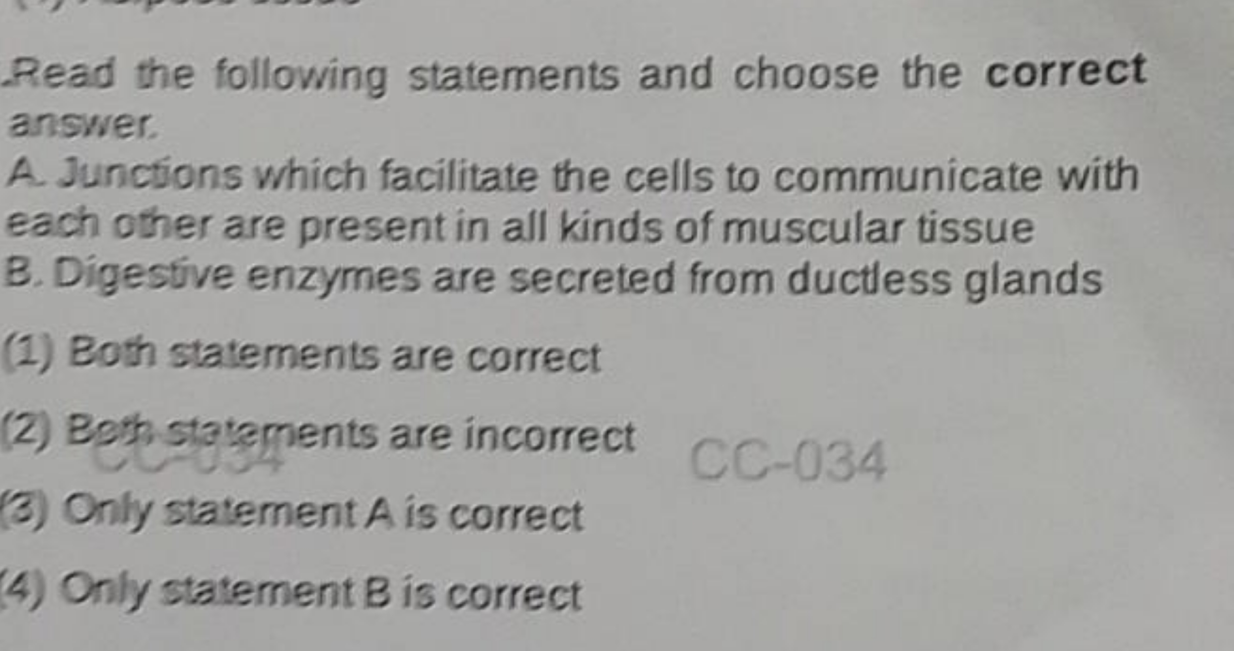 Read the following statements and choose the correct answer.
A. Juncti