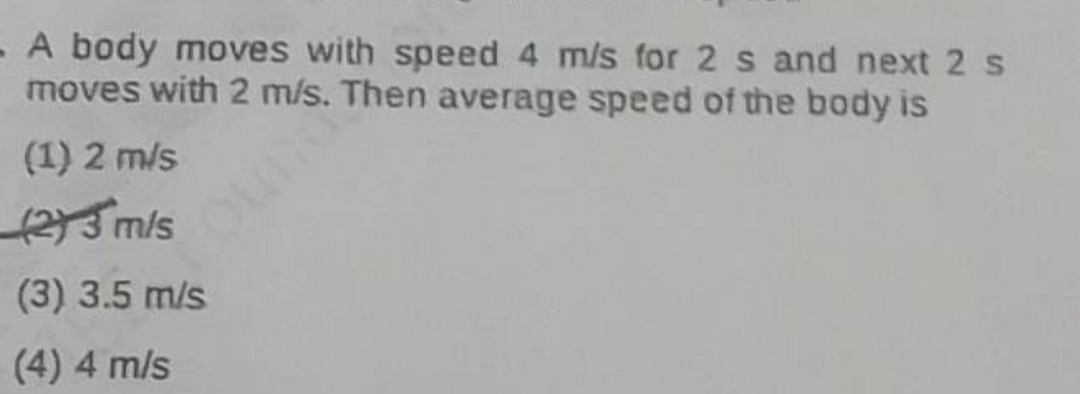 A body moves with speed 4 m/s for 2 s and next 2 s moves with 2 m/s. T