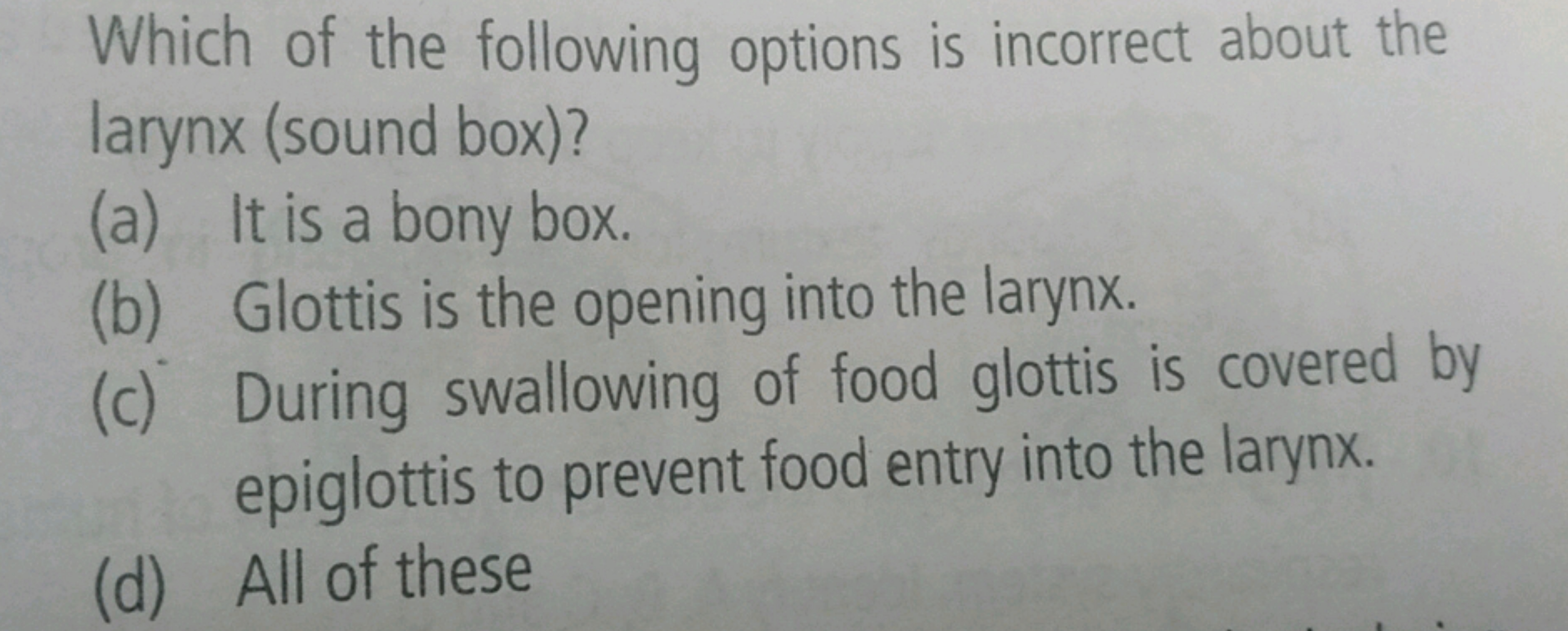 Which of the following options is incorrect about the larynx (sound bo