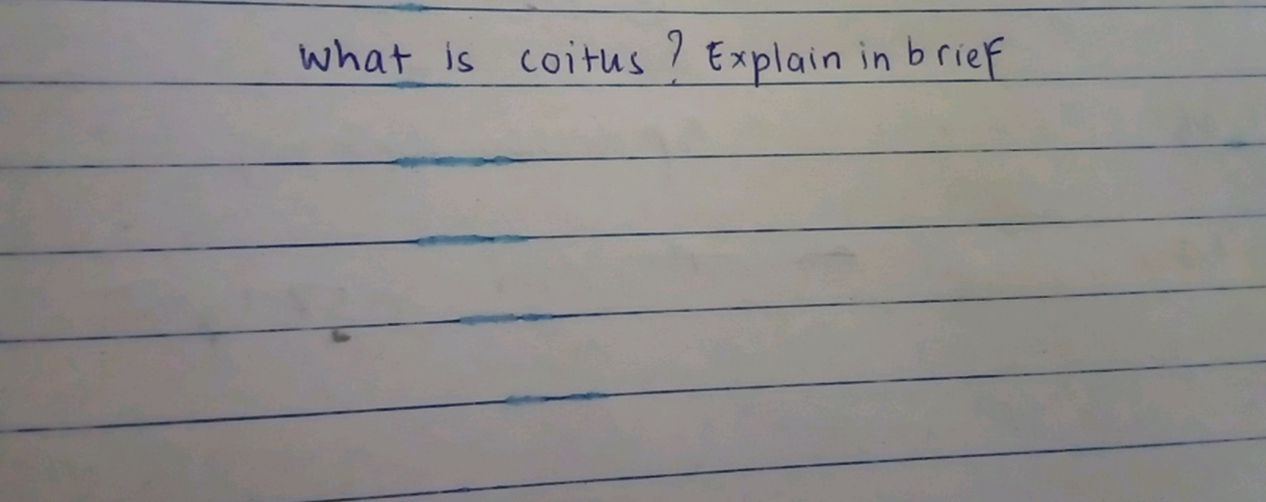 What is coitus? Explain in brief