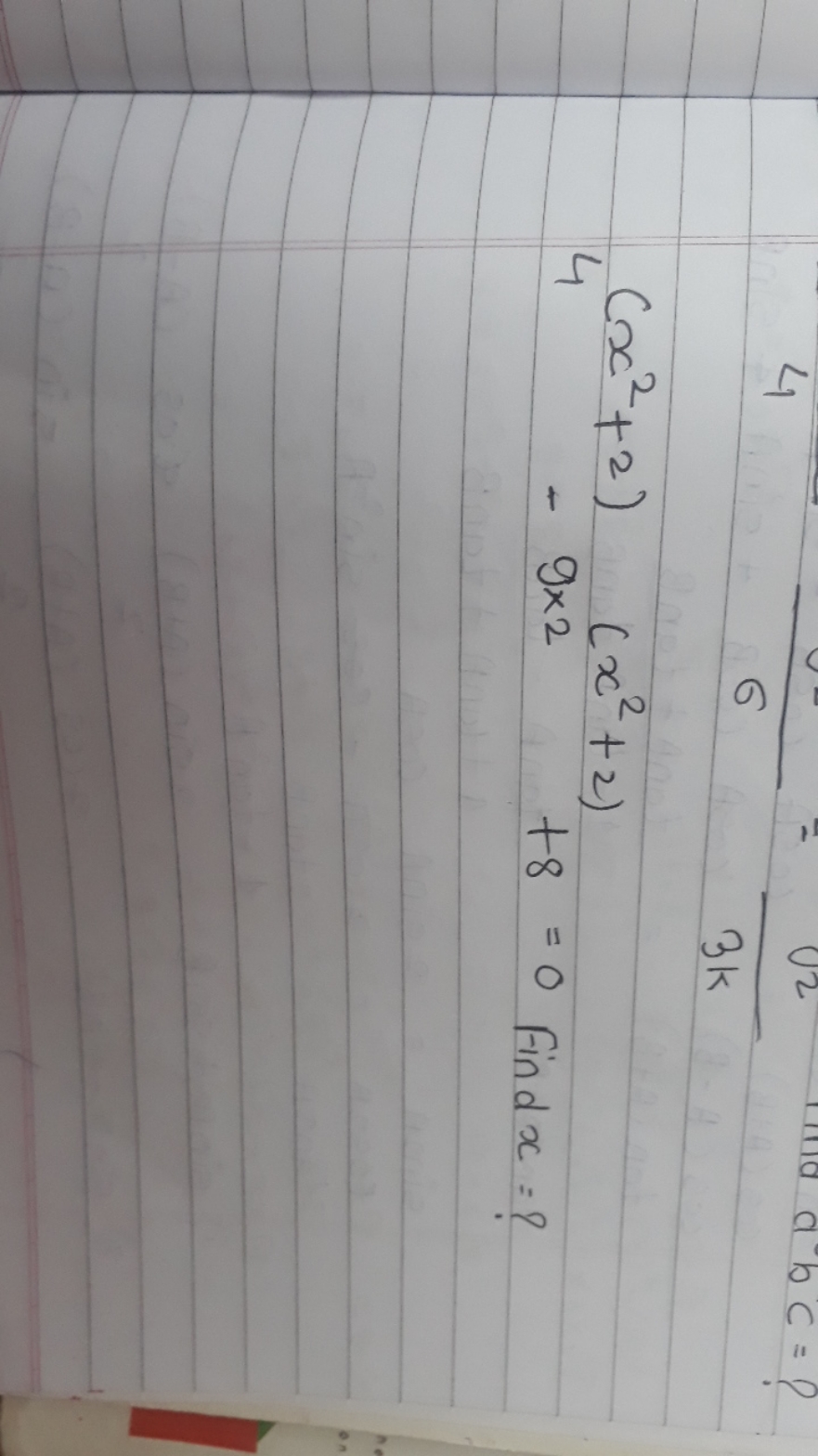 4(x2+2)−9×2(x2+2)+8=0 find x= ?