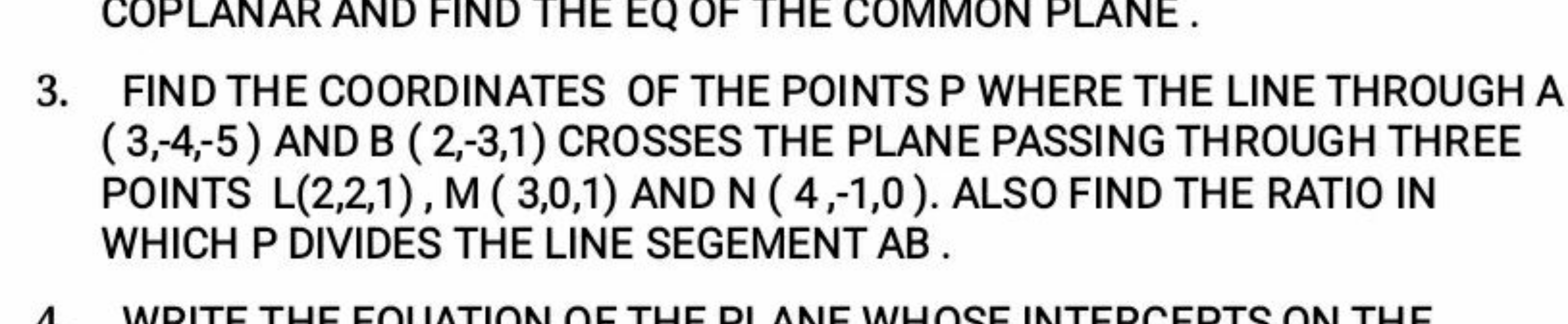 3. FIND THE COORDINATES OF THE POINTS P WHERE THE LINE THROUGH A (3,−4