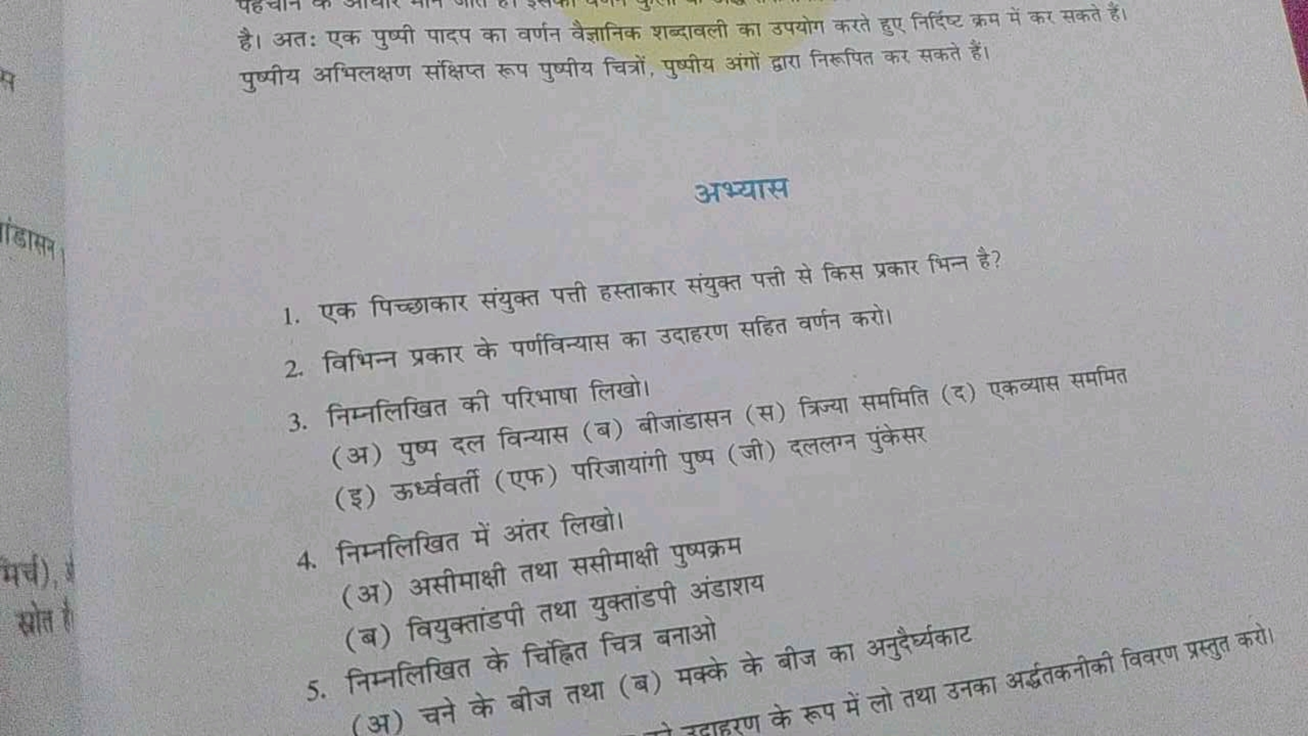 है। अतः एक पुष्पी पादप का वर्णन वैज्ञानिक शब्दावली का उपयोग करते हुए न