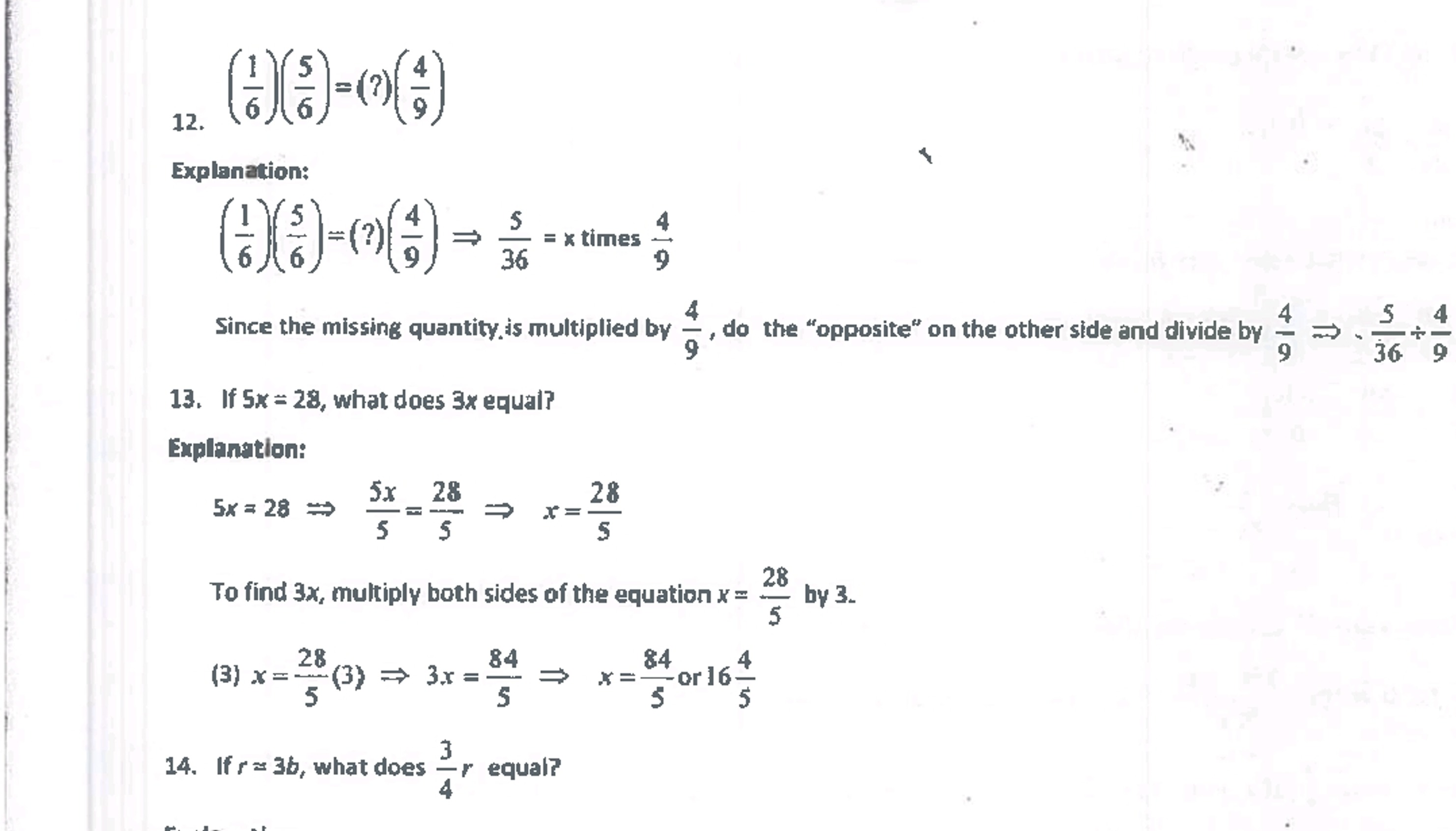 12. (61​)(65​)=(?)(94​)

Explanation:
(61​)(65​)=(?)(94​)⇒365​=x times