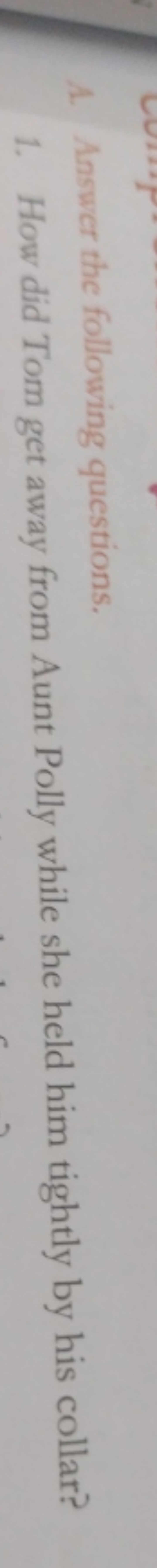 A. Answer the following questions.
1. How did Tom get away from Aunt P