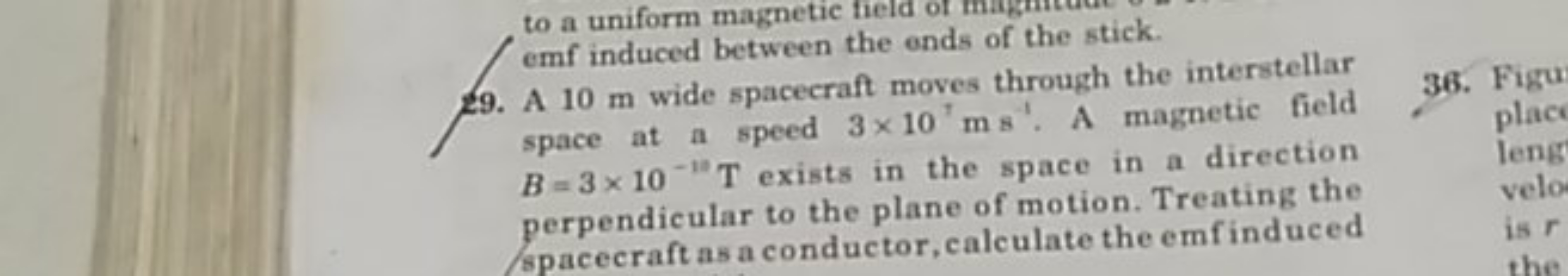 to a uniform magnetic field of emf induced between the onds of the sti