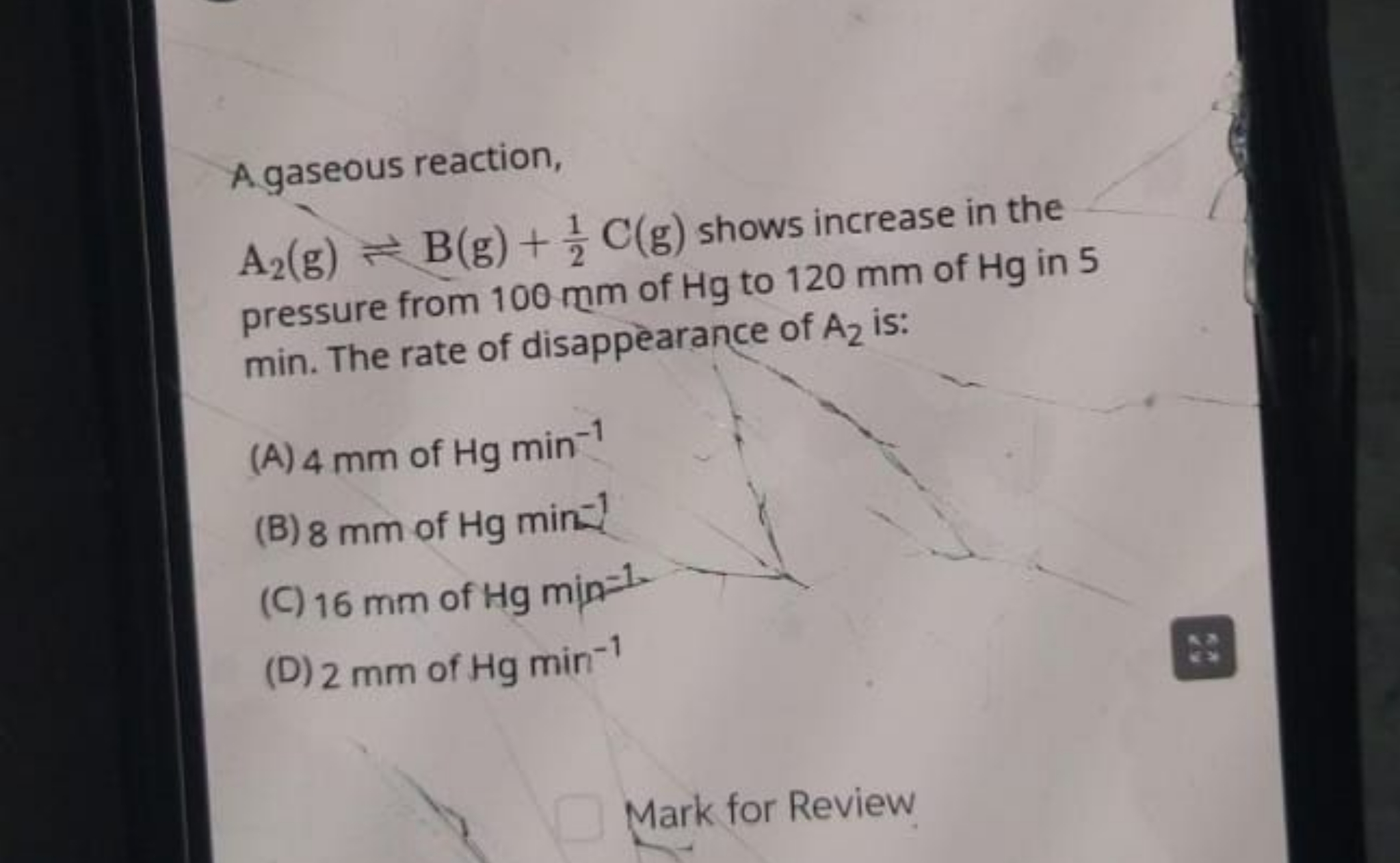 A gaseous reaction, A2​( g)⇌B(g)+21​C(g) shows increase in the pressur