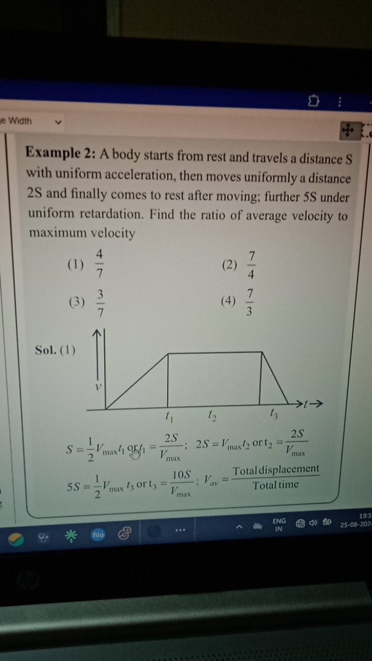 Width

Example 2: A body starts from rest and travels a distance S wit