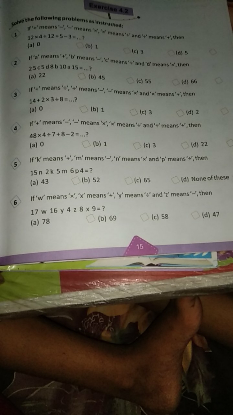 Exereise 4.2
solve the following problems as instructed:
If ′+ ' means