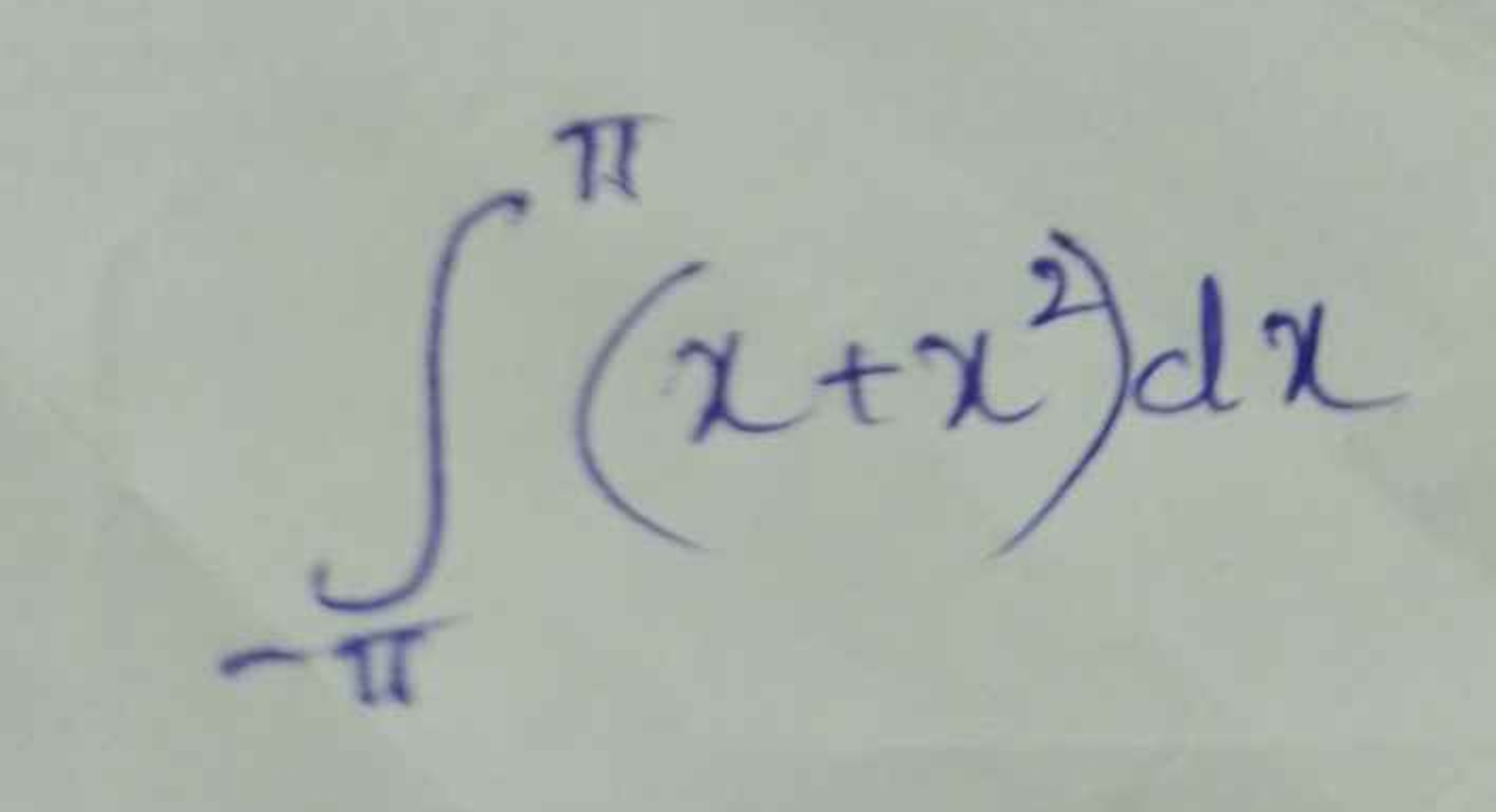 ∫−ππ​(x+x2)dx