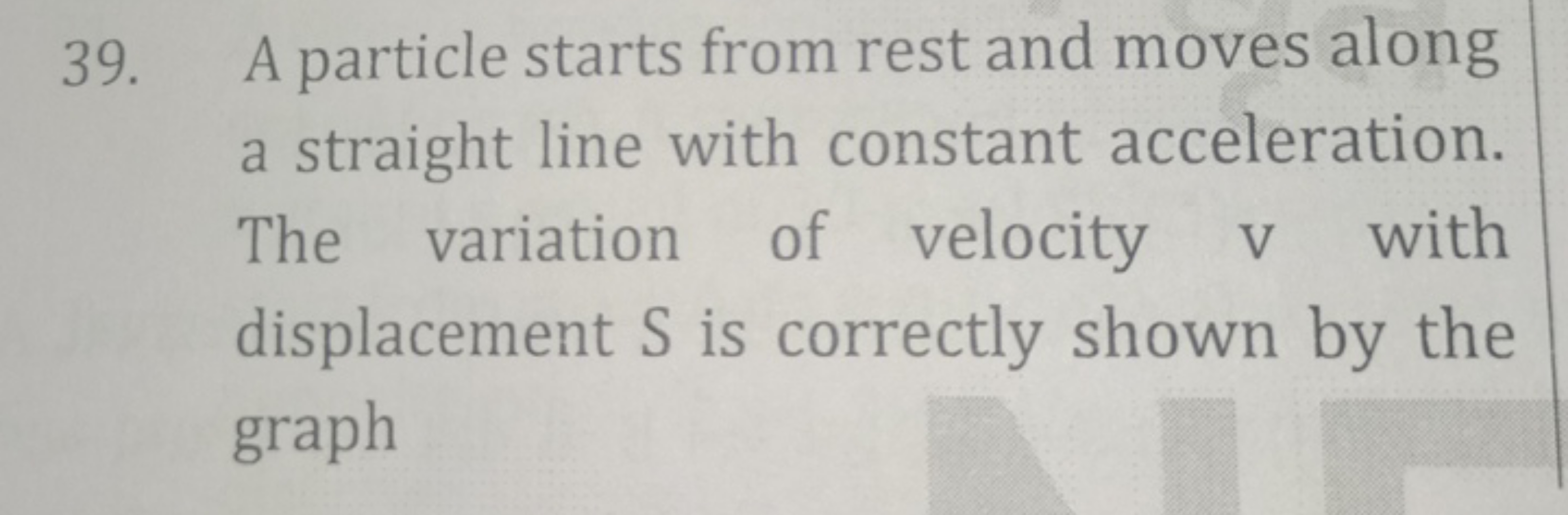 39. A particle starts from rest and moves along a straight line with c