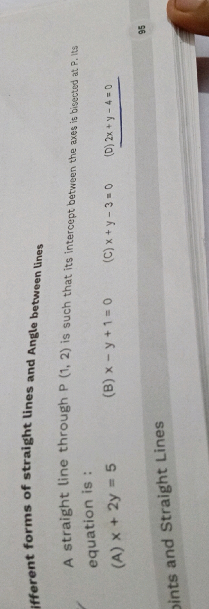 ifferent forms of straight lines and Angle between lines
A straight li