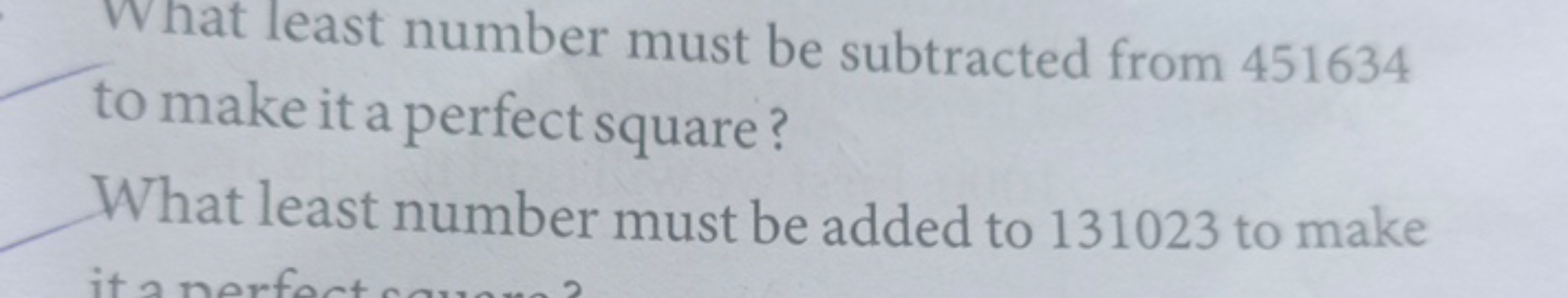 What least number must be subtracted from 451634 to make it a perfect 