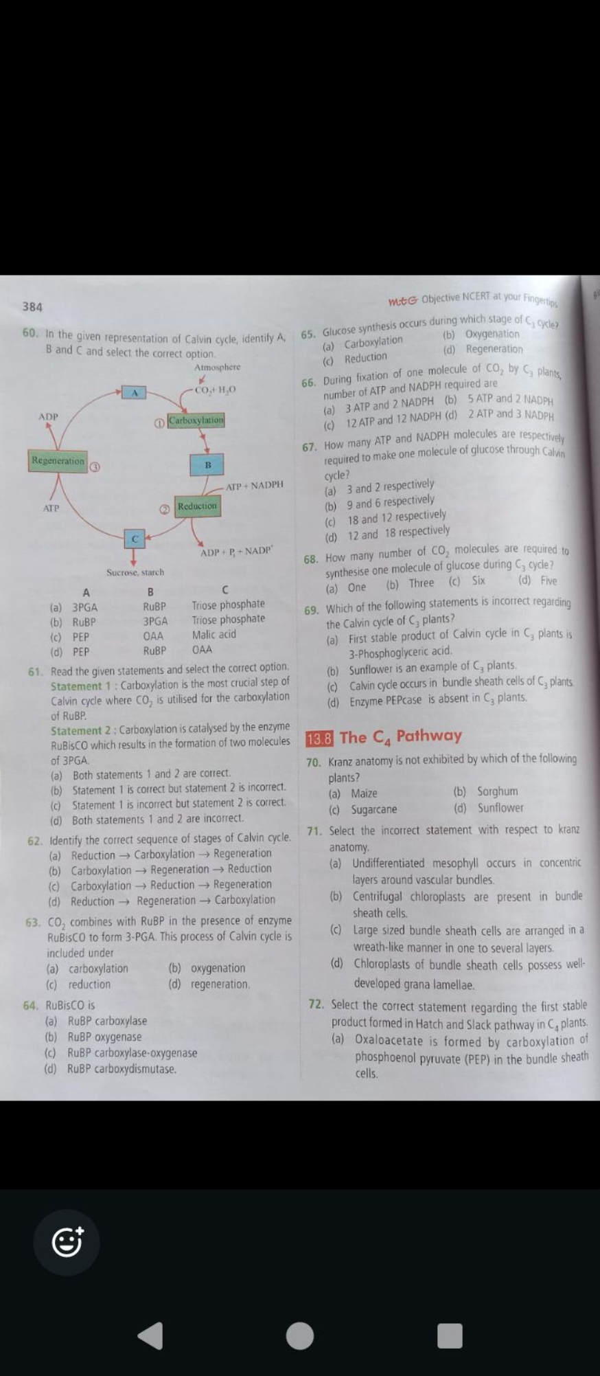 384
m⋅GObjective NCERT at your Fingertips
60. In the given representat