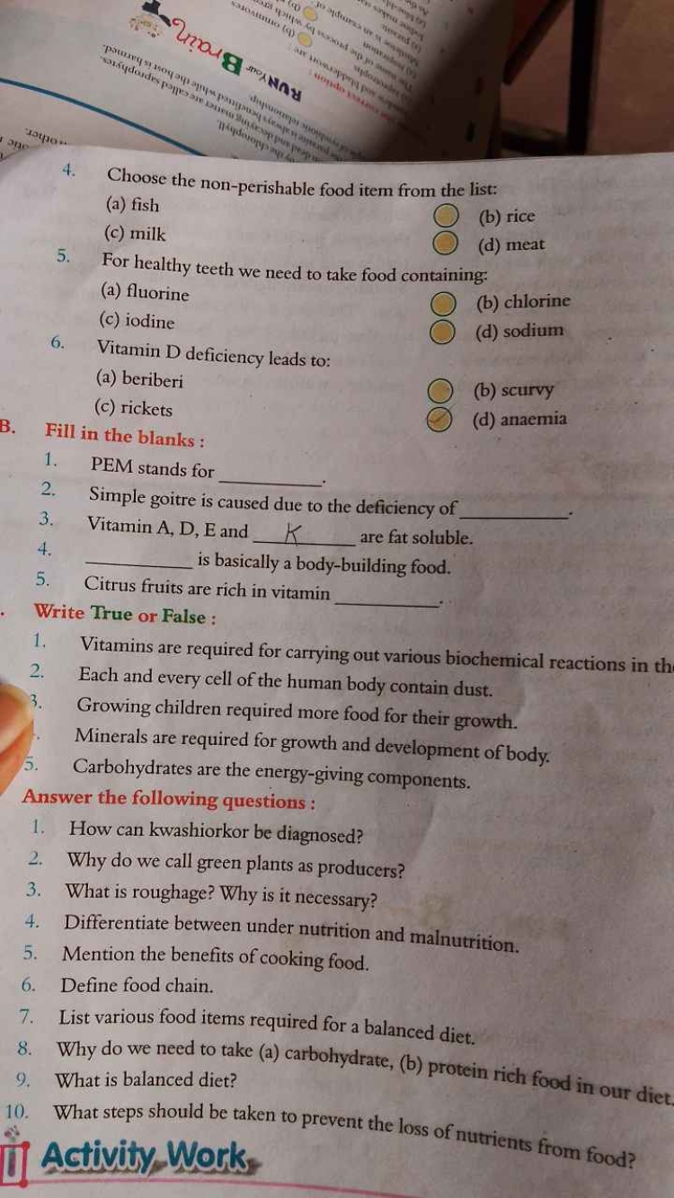 4. Choose the non-perishable food item from the list:
(a) fish
(b) ric