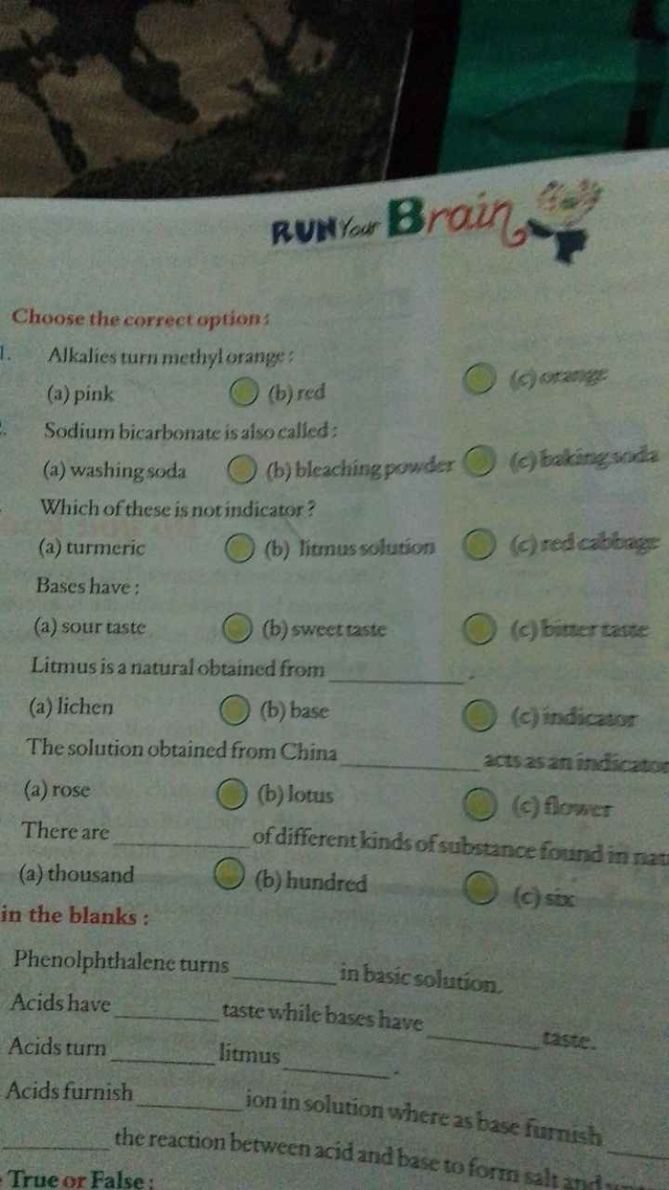 RUNYair 8 raingstat

Choose the correct option:
1. Alkalies turn methy