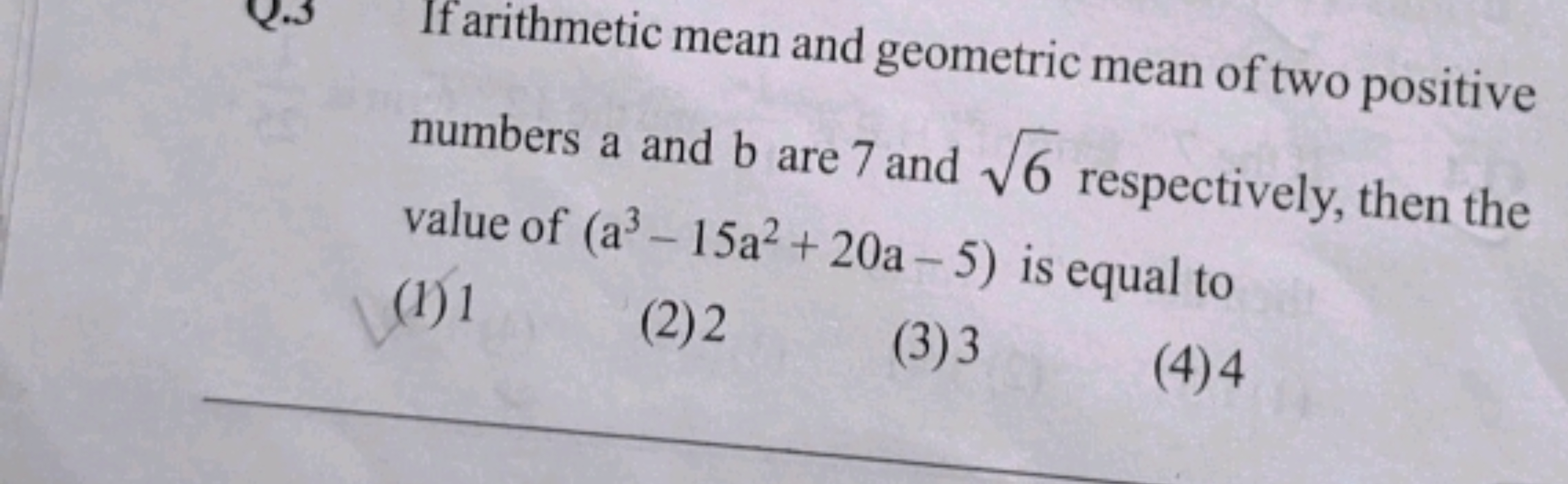 If arithmetic mean and geometric mean of two positive numbers a and b 