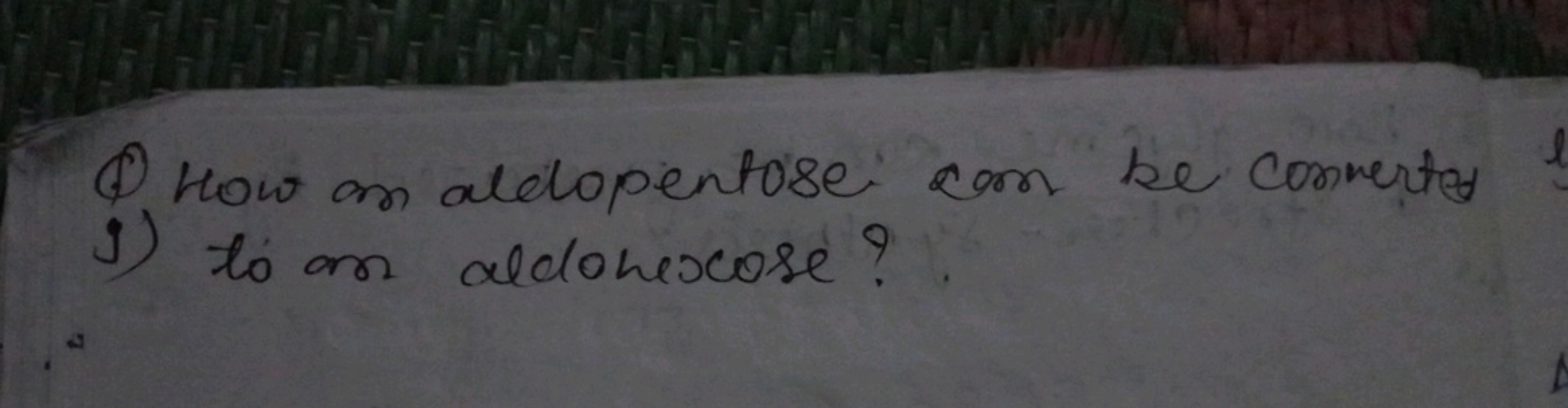 (1) How an aldopentore con be connerte 1) to an aldonesose?