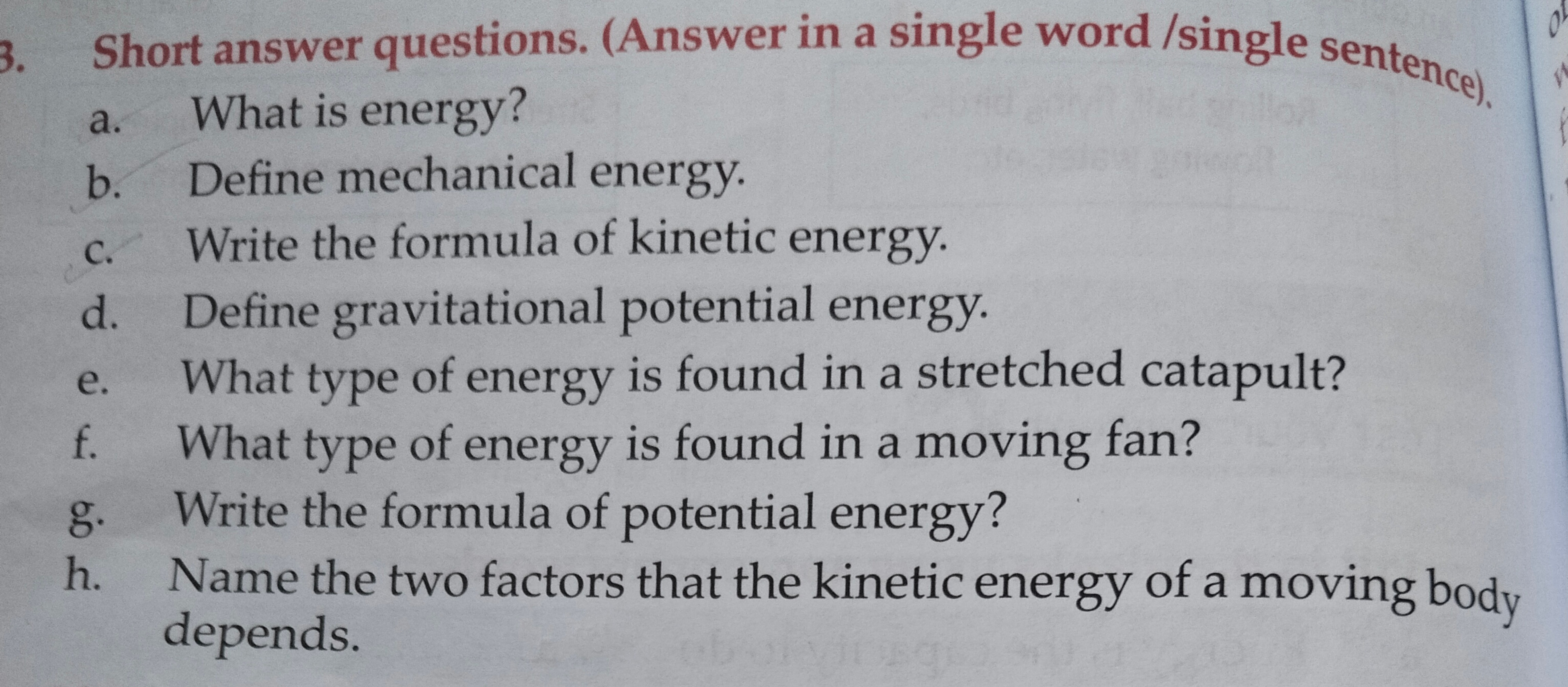 Short answer questions. (Answer in a single word / single senten (Ce)​