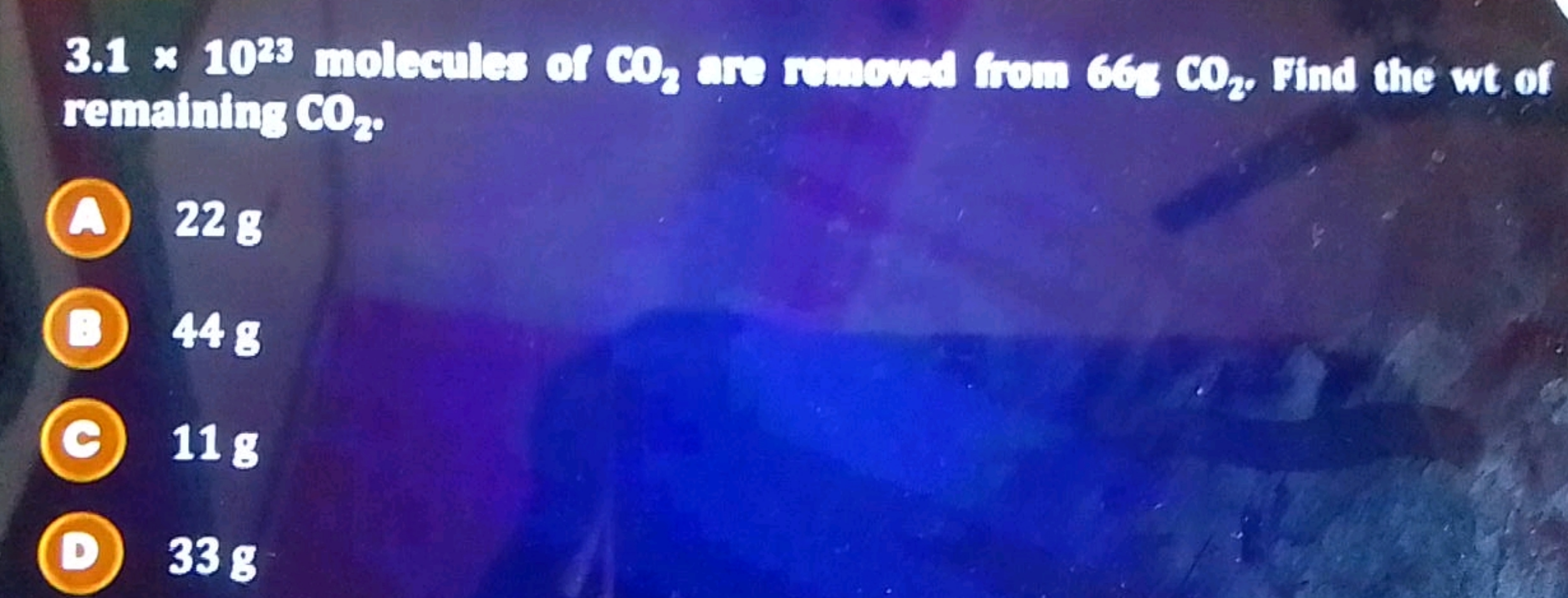 3.1×1023 molecules of CO2​ are rumeved from 663CO3​, Find the wt of re