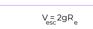 Vesc​=2gR