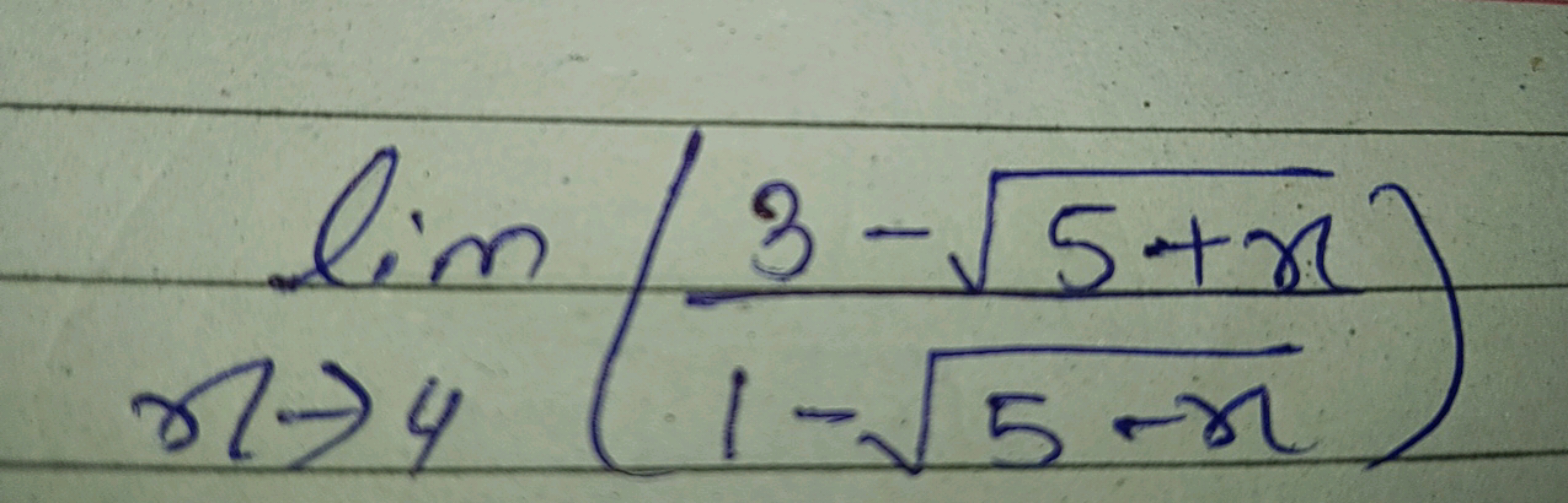 limx→4​(1−5−x​3−5+x​​)