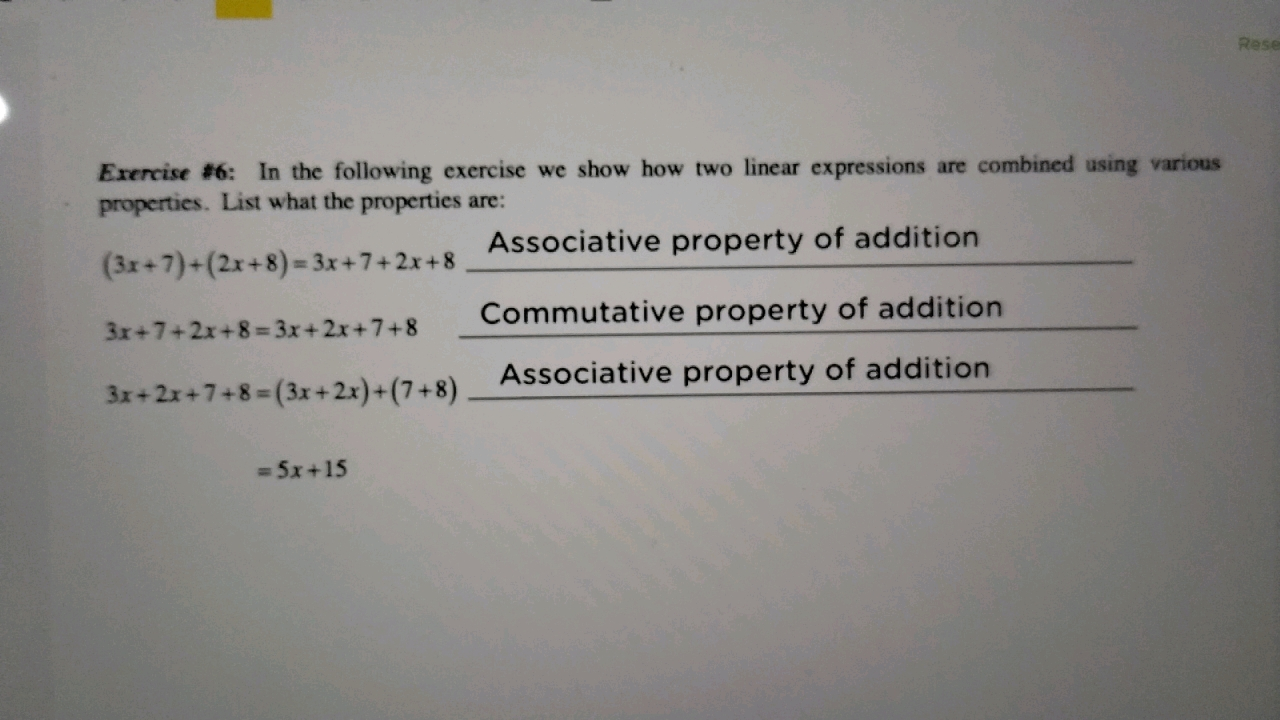 Exercise 76: In the following exercise we show how two linear expressi