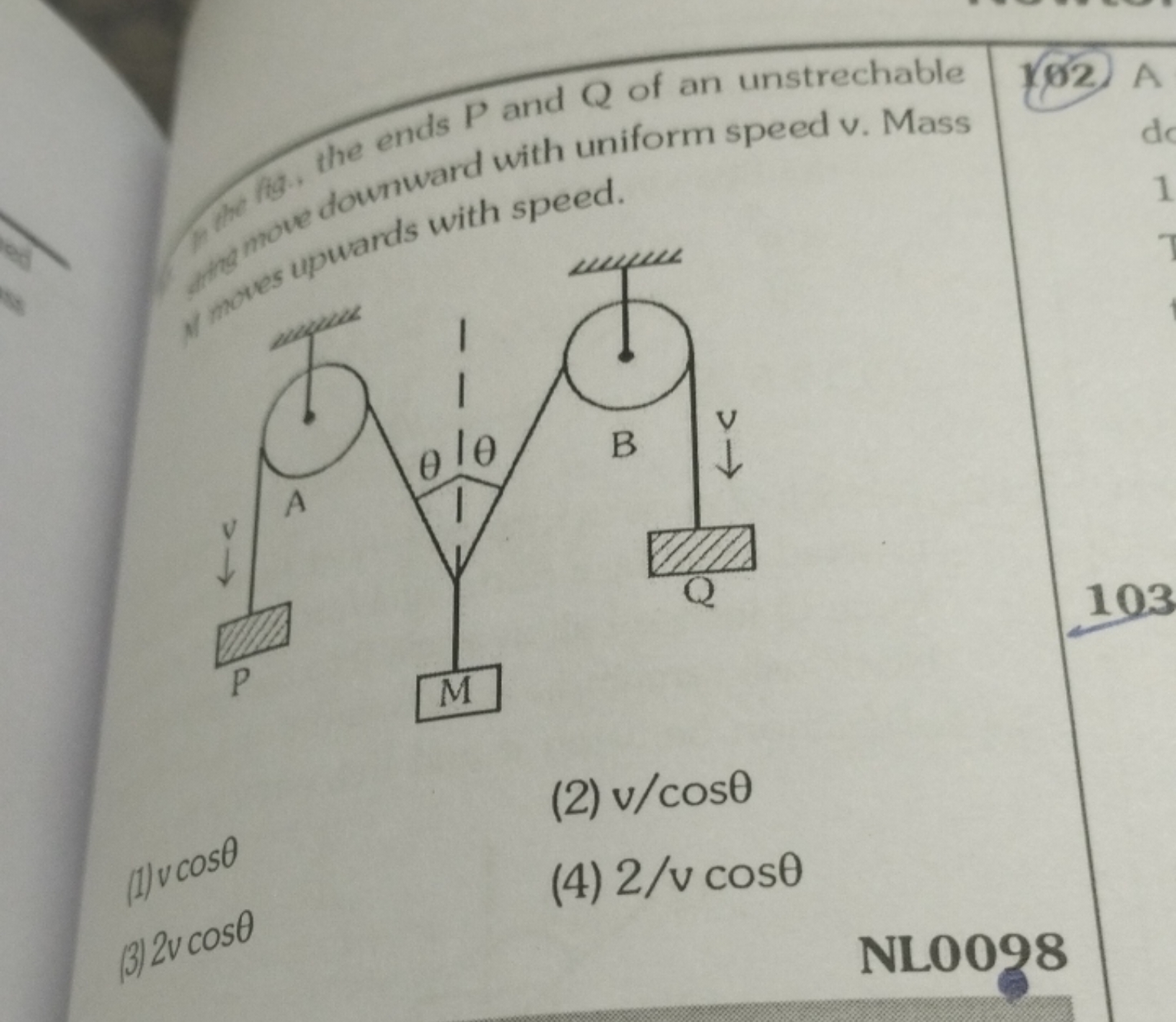 (14. the ends P and Q of an unstrechable
162.
downward with uniform sp