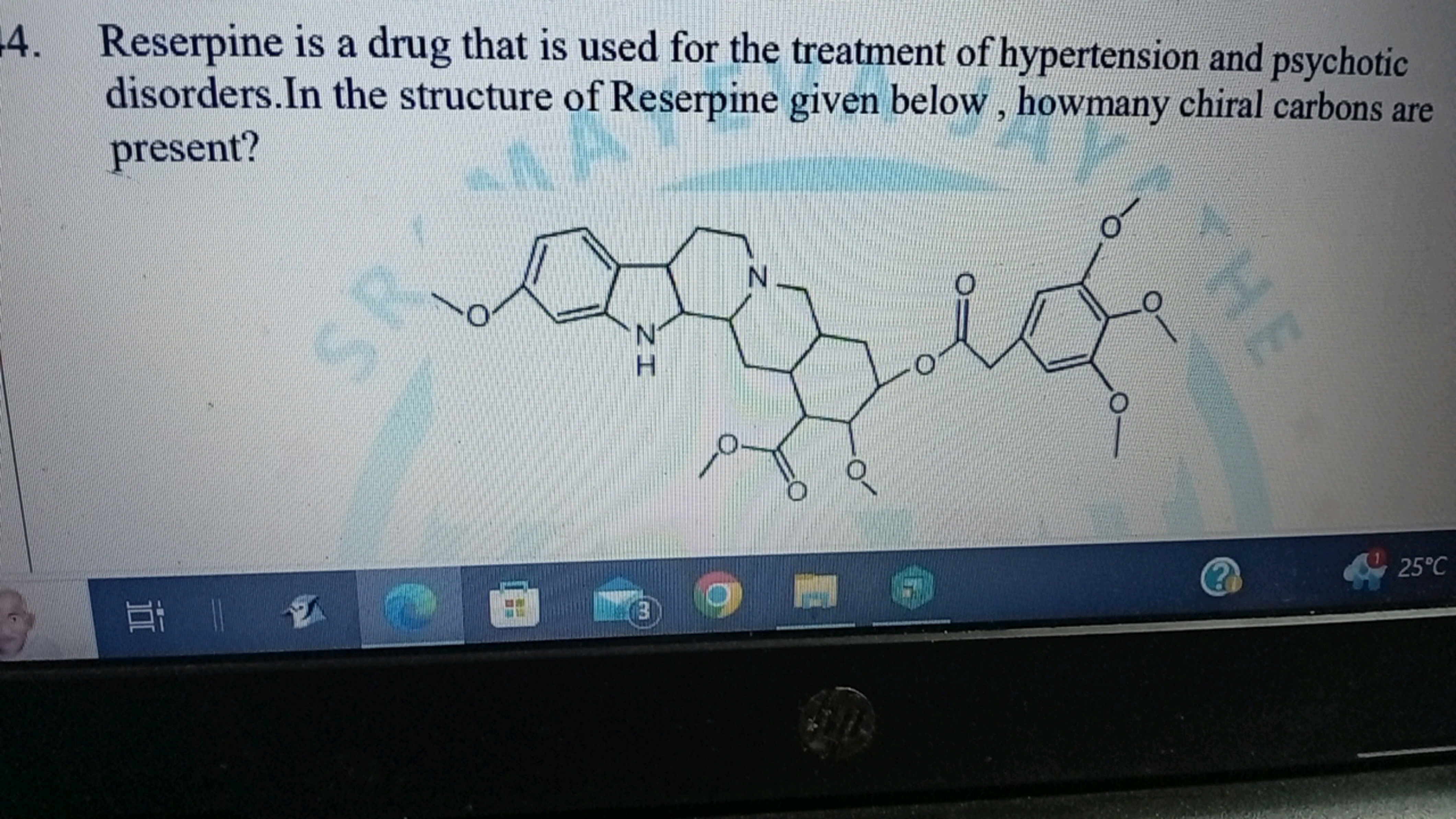 4. Reserpine is a drug that is used for the treatment of hypertension 