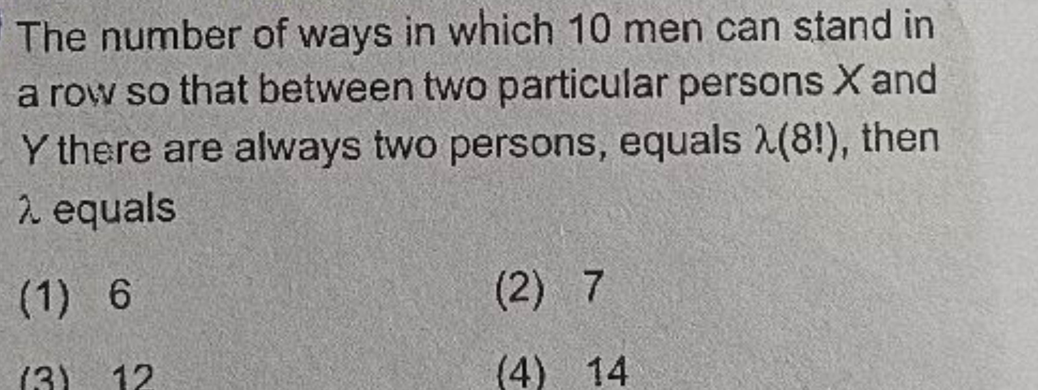 The number of ways in which 10 men can stand in a row so that between 