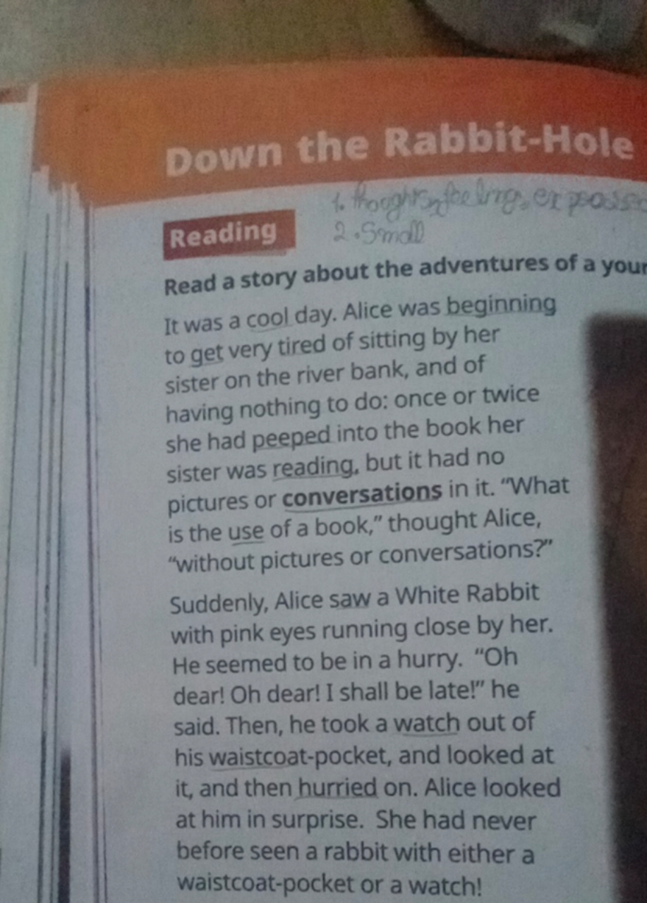 Down the Rabbit-Hole
Reading
Read a story about the adventures of a yo