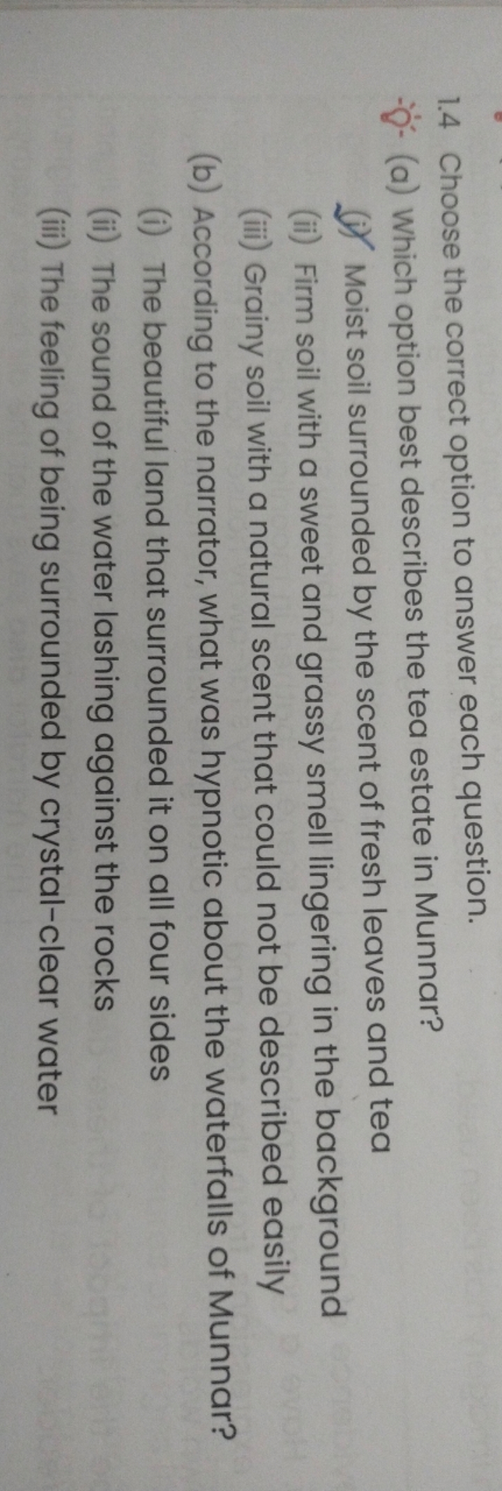 1.4 Choose the correct option to answer each question.

Q-" (a) Which 