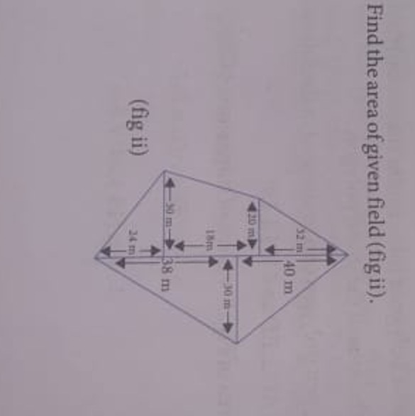 Find the area of given field (fig ii).
(fig ii)