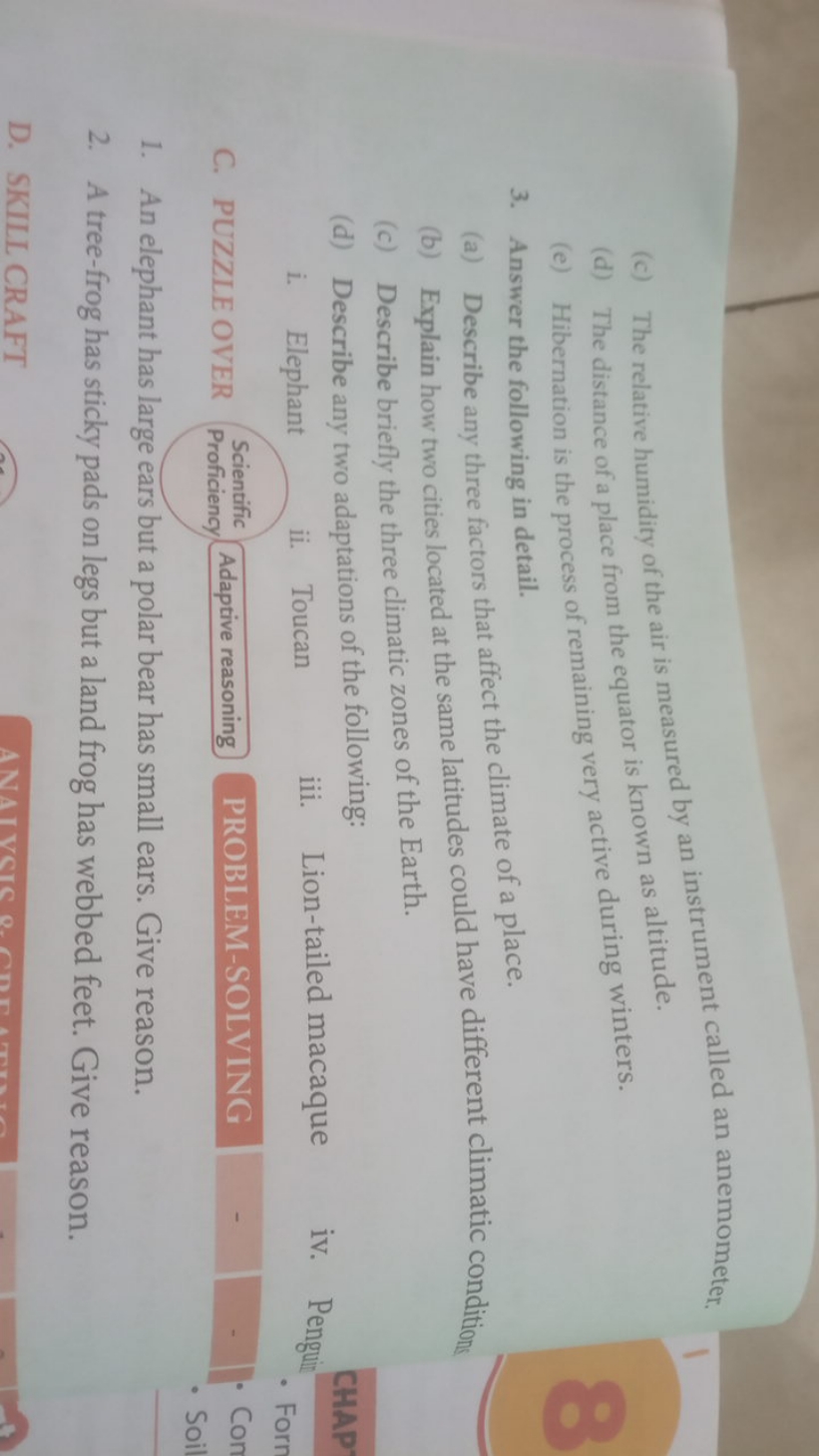 (c) The relative humidity of the air is measured by an instrument call