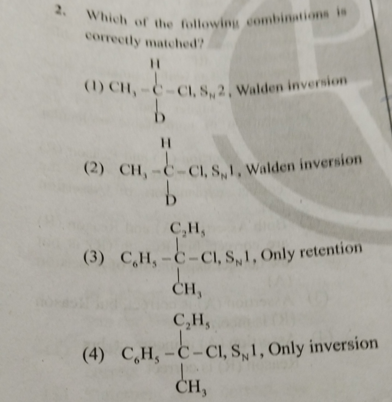 2. Which of the following combinations is correctly matched?
(1)
[2H]C