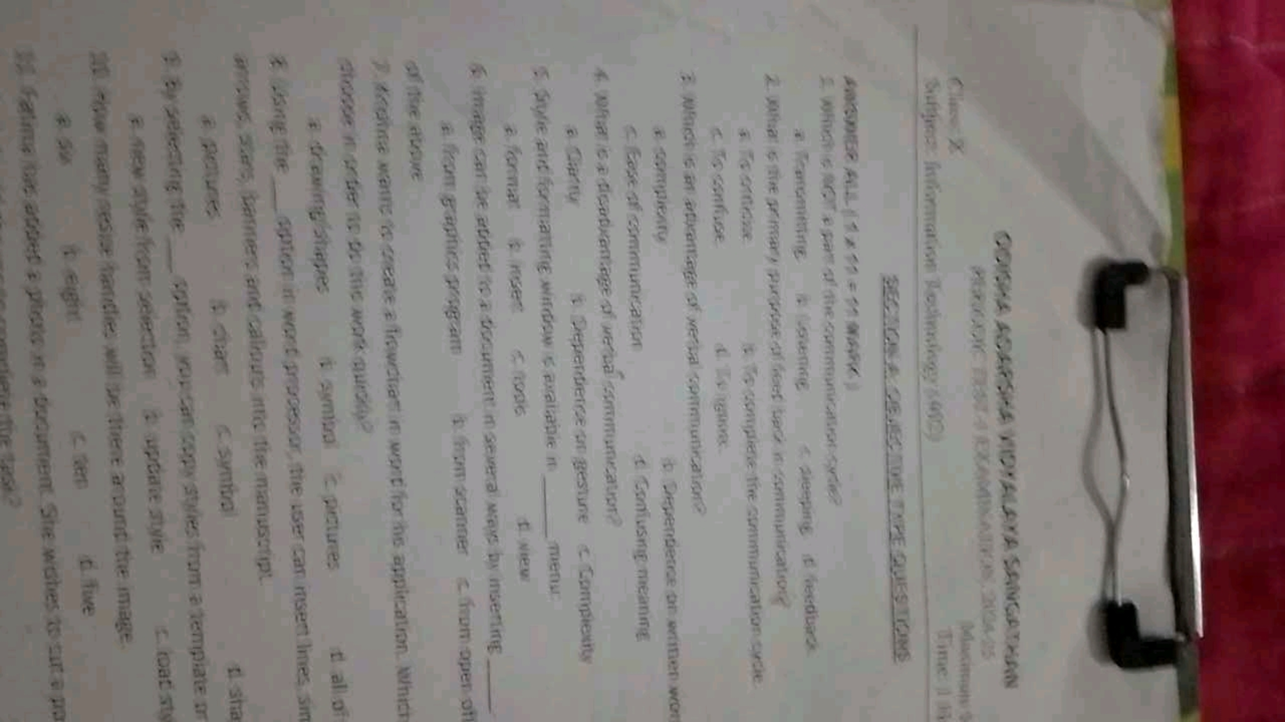 ODISHA ADARSHA VIDYALAYA SANGATHAN
PERIODIC TEST EXAMINATION, 2004-05
