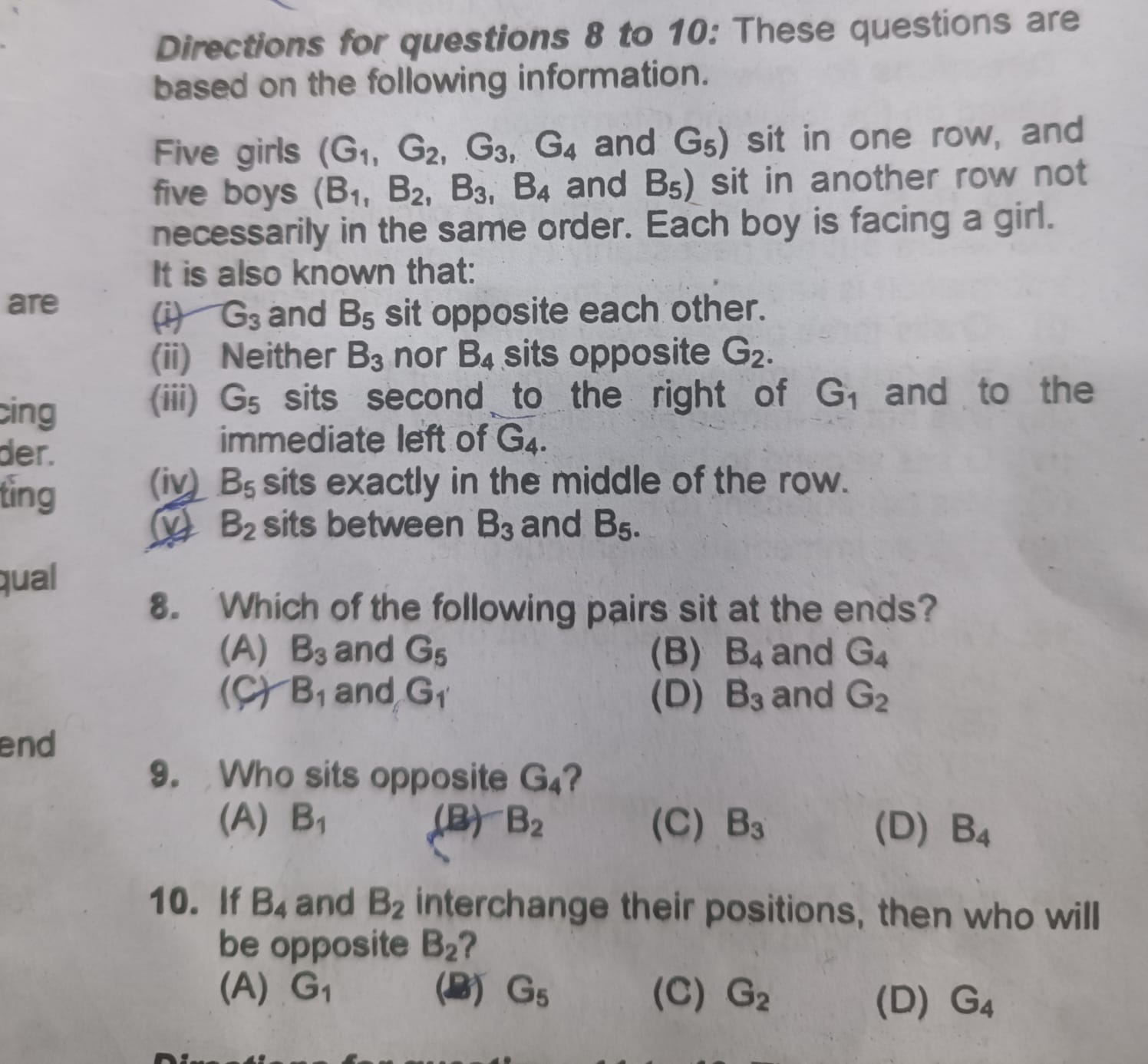 Directions for questions 8 to 10: These questions are based on the fol