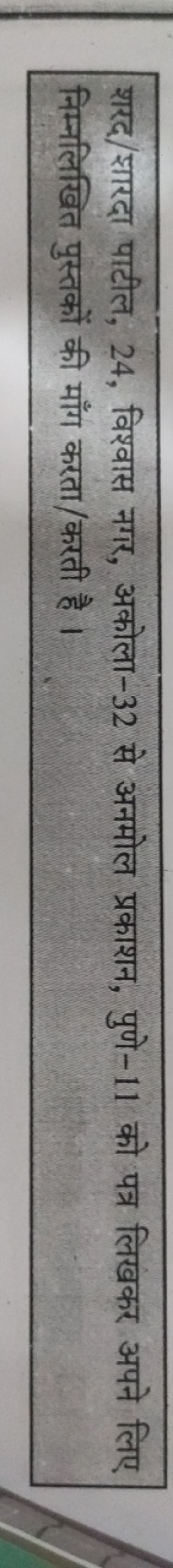 शरद/शारदा पाटील, 24 , विश्वास नगर, अकोला- 32 से अनमोल प्रकाशन, पुणे- 1