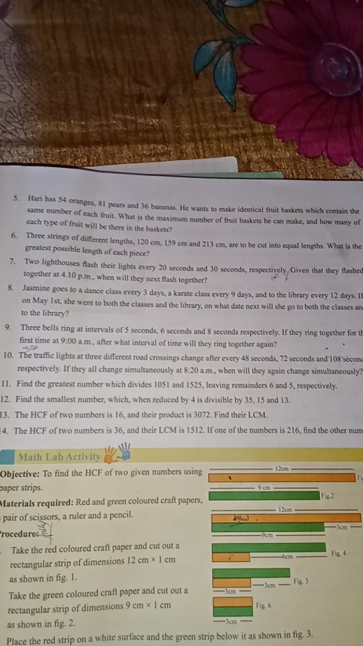 5. Hari has 54 oranges, 81 pears and 36 bananas. He wants to make iden