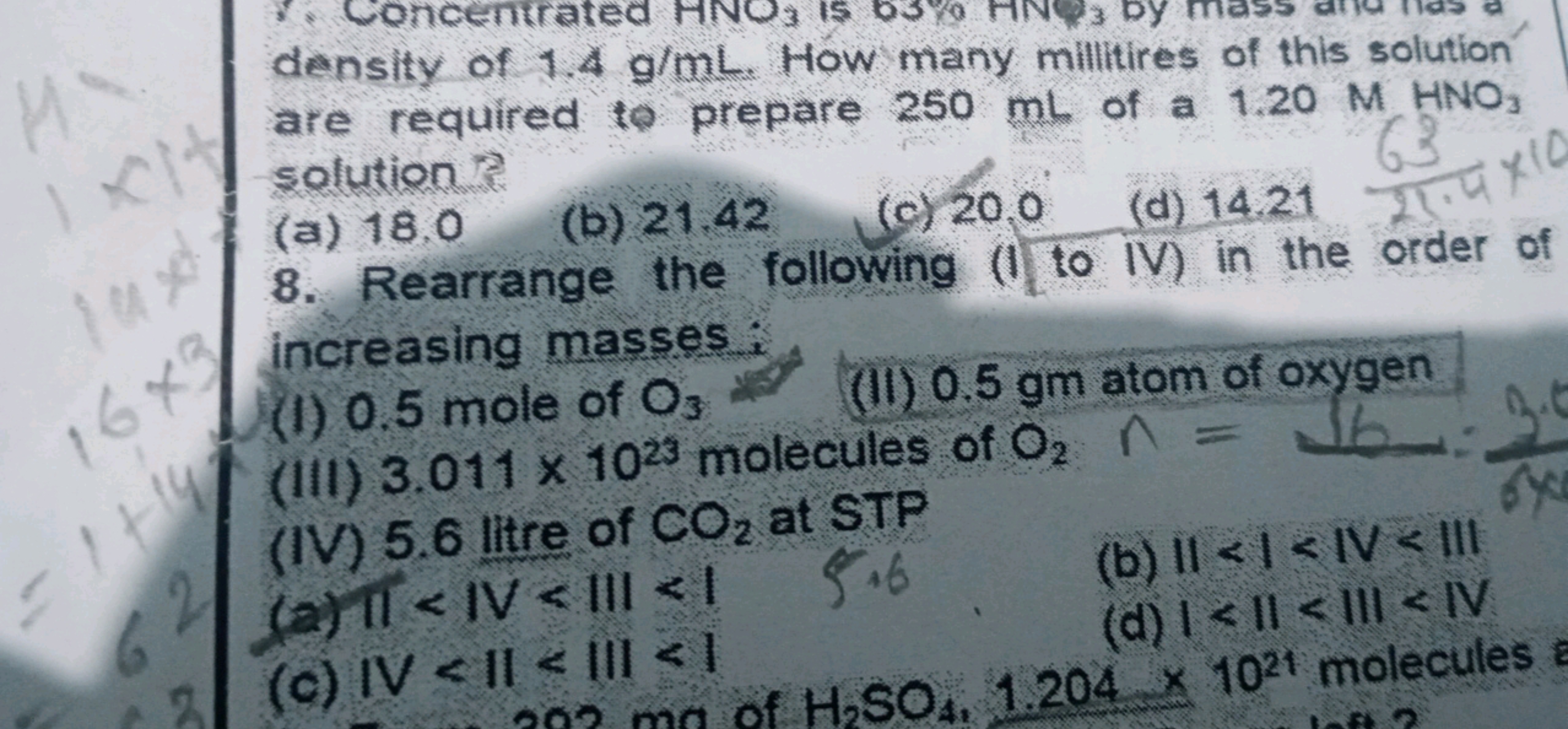 density of 1.4 g/mL. How many millitires of this solution are required