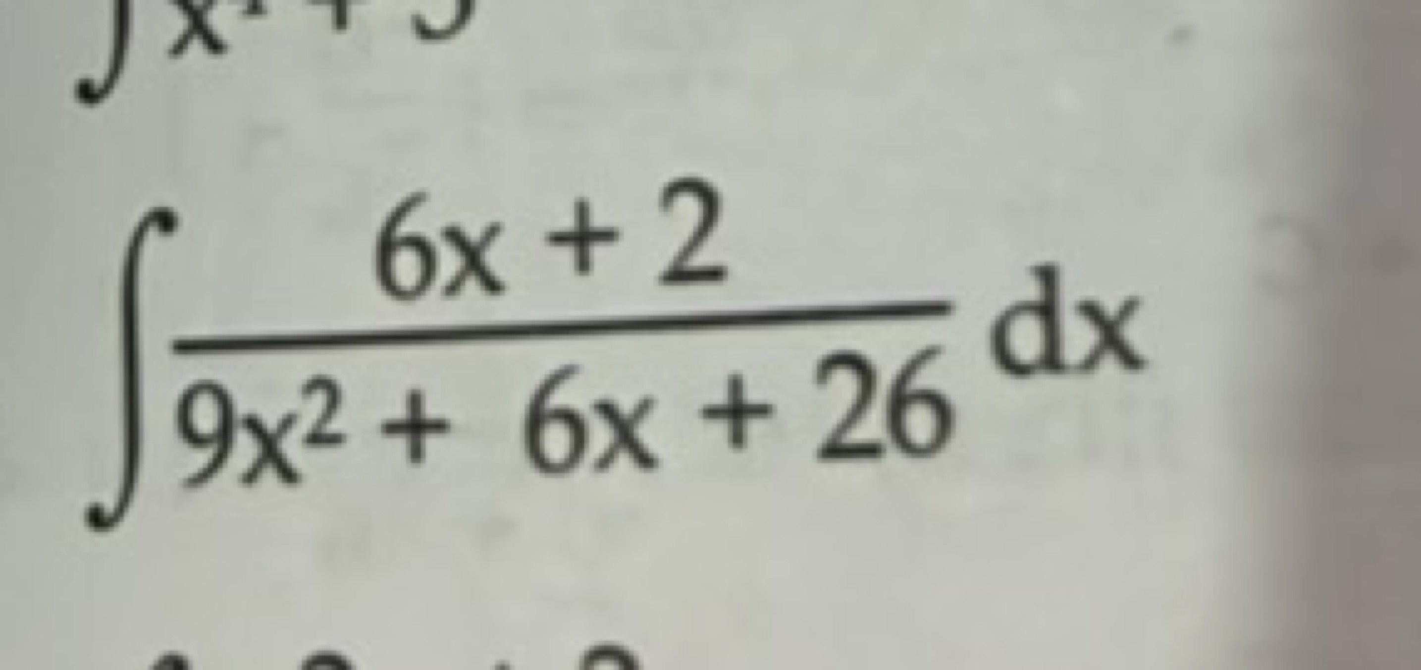 ∫9x2+6x+266x+2​dx