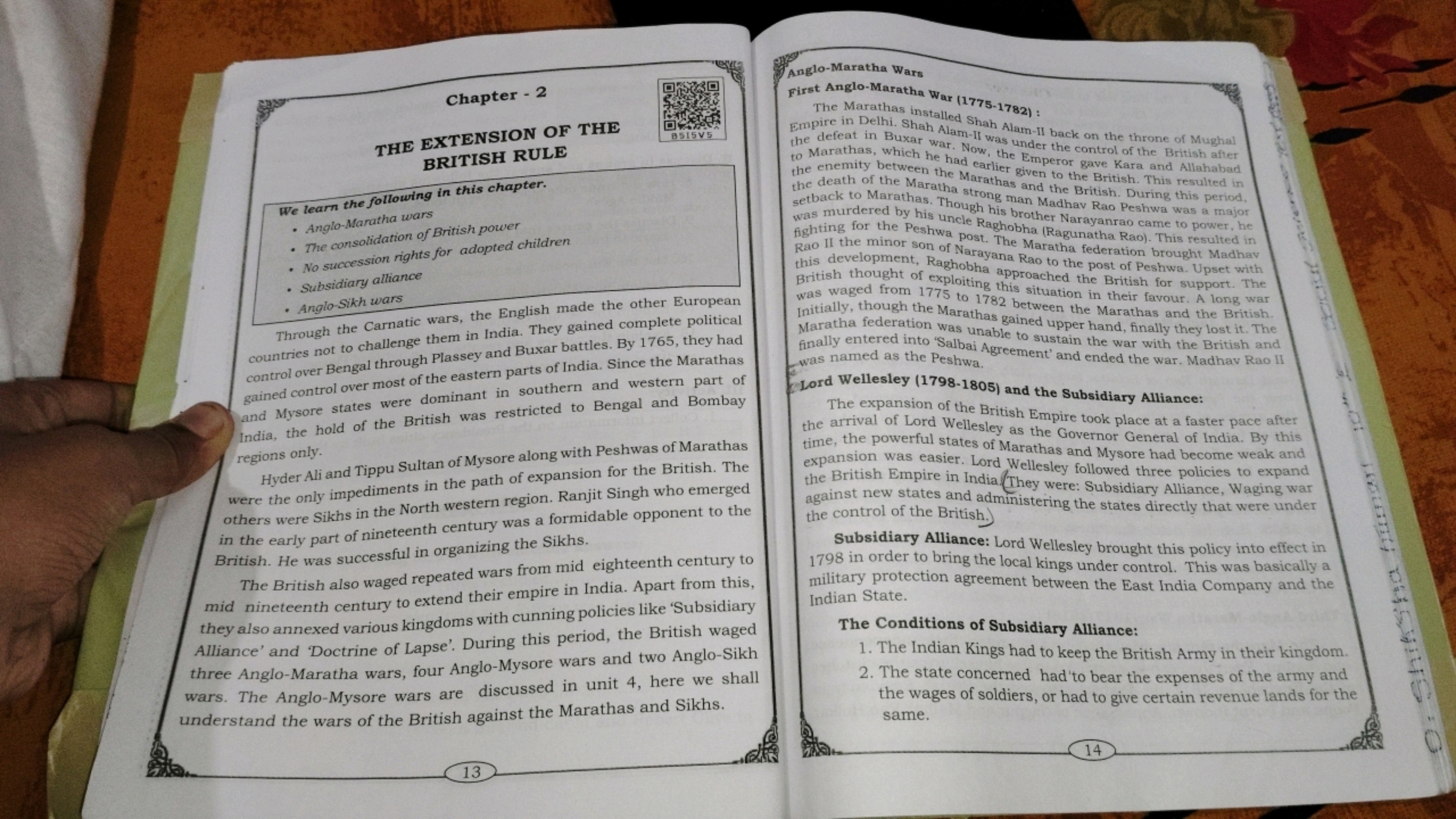 Chapter - 2
THE EXTENSION OF THE BRITISH RULE

We learn the following 